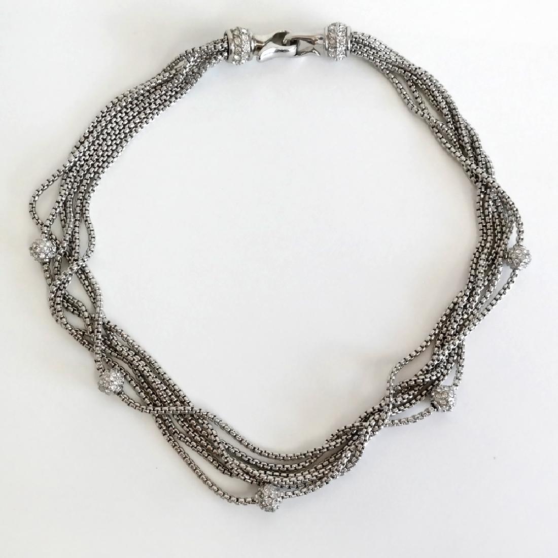 Silver tone cable links 6 chains and balls and clasp (1 of 3)