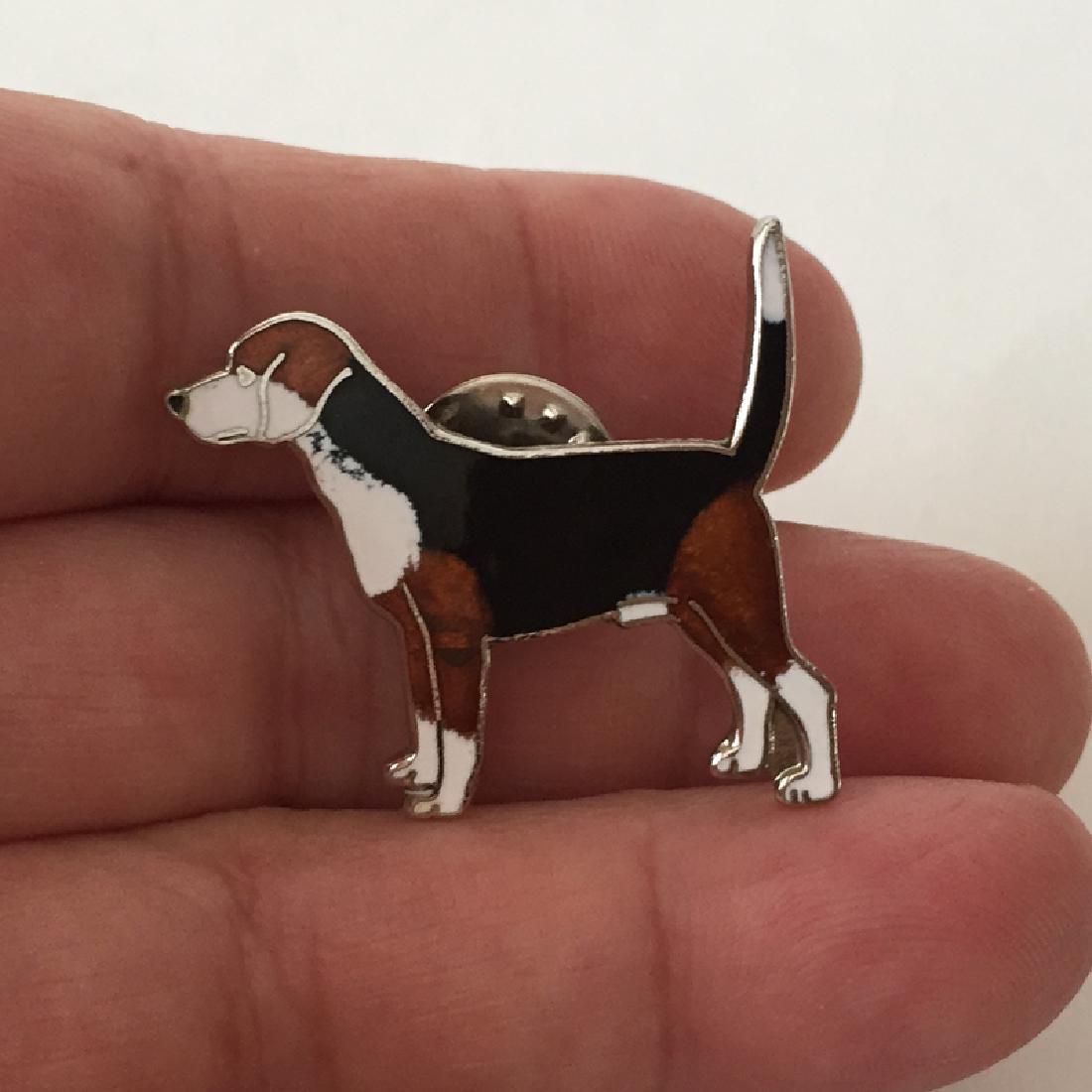MAFCO: Silver tone DOG shaped pin with multi color (1 of 2)