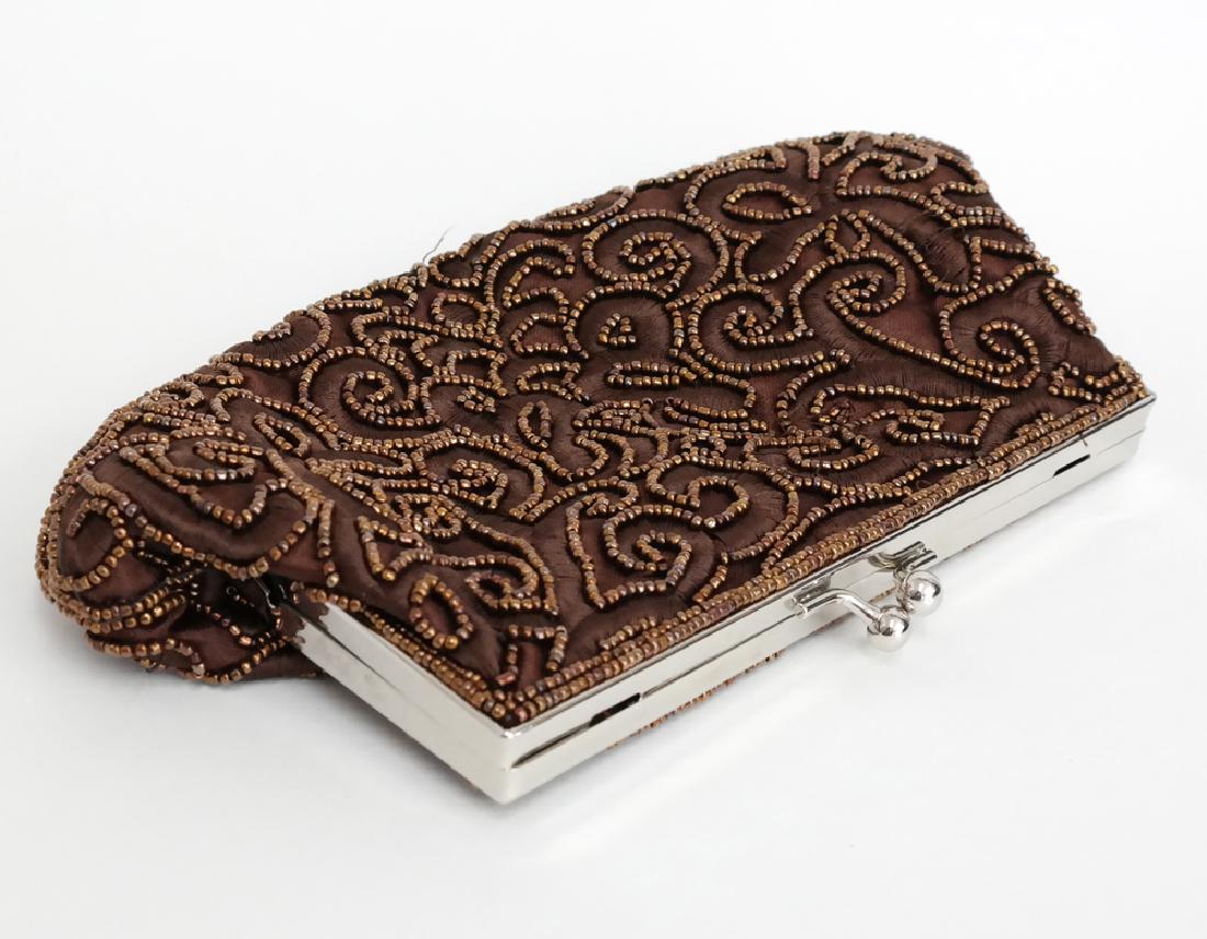 Ladies evening purse bag brown embellished with small (1 of 5)