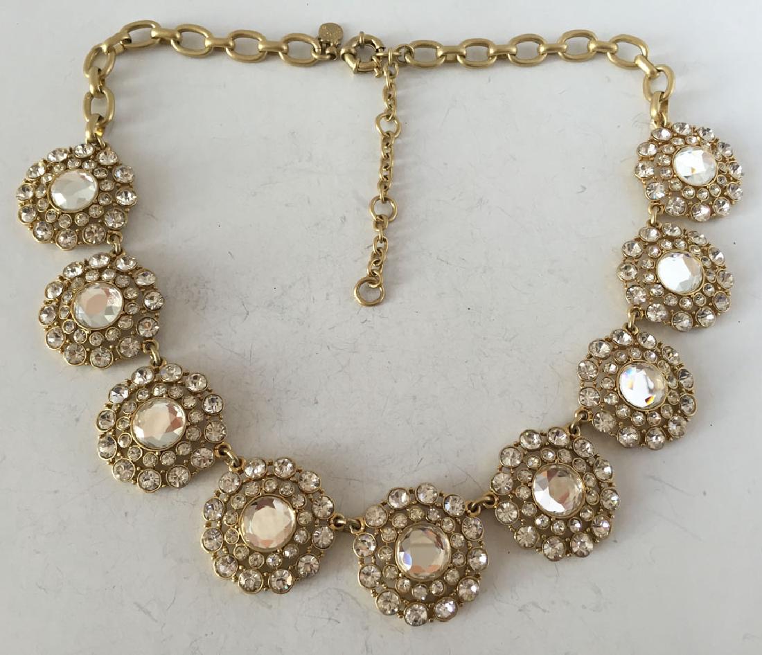 Gold plated white rhinestones set in flower shape bases (1 of 7)