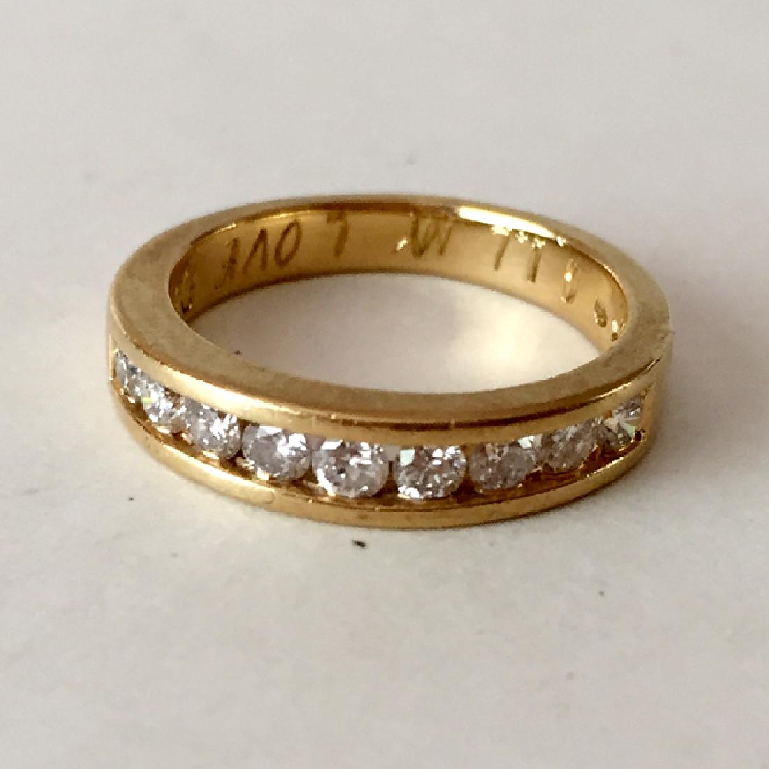 14k yellow gold diamond band ring, size 6 (1 of 6)