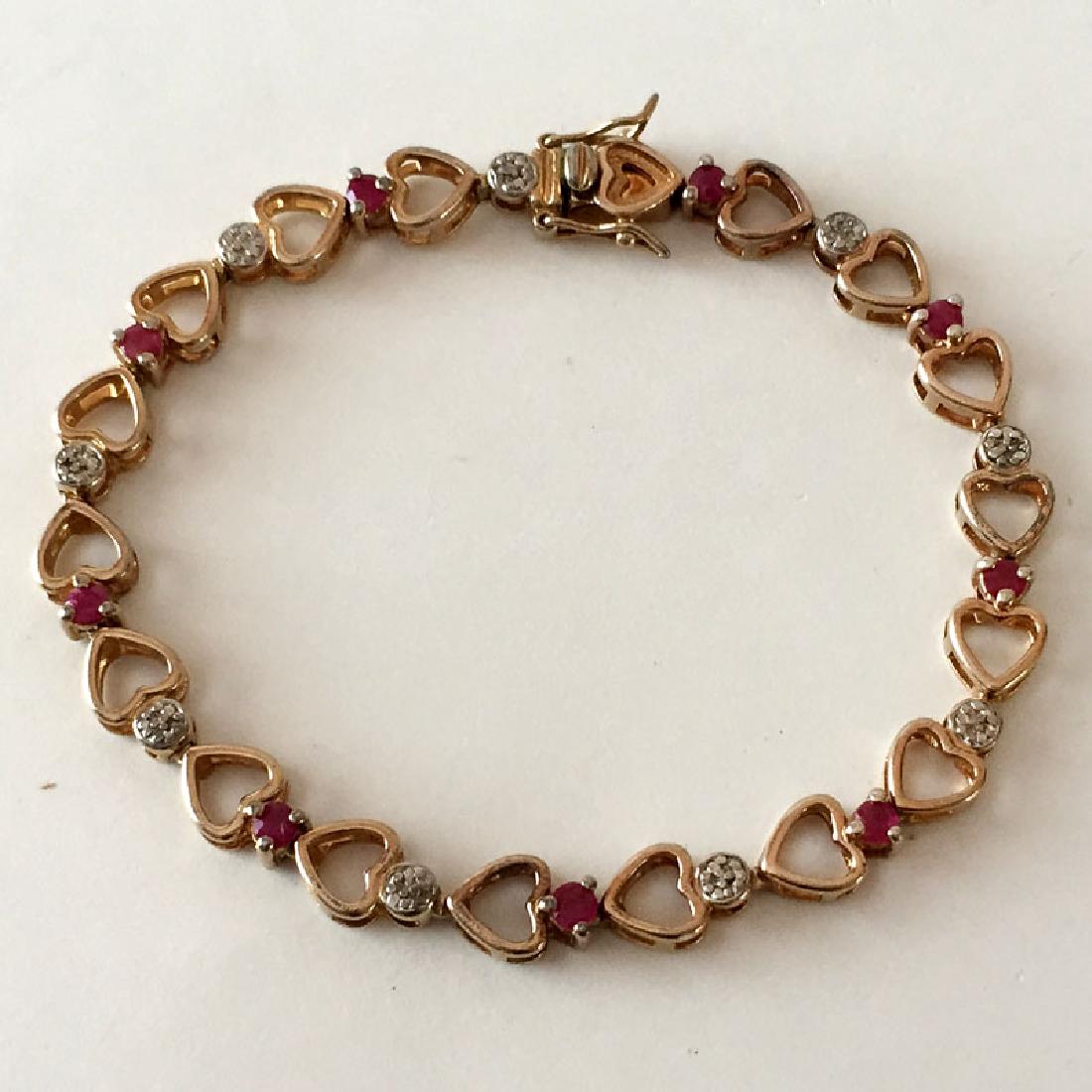 Gold plated sterling silver heart shaped links (1 of 5)