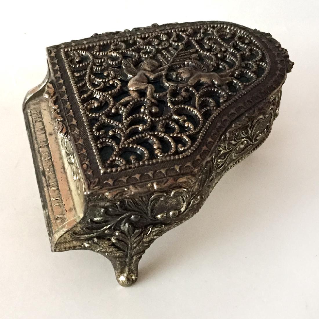 Vintage silver tone black antique finish GRAND PIANO (1 of 9)