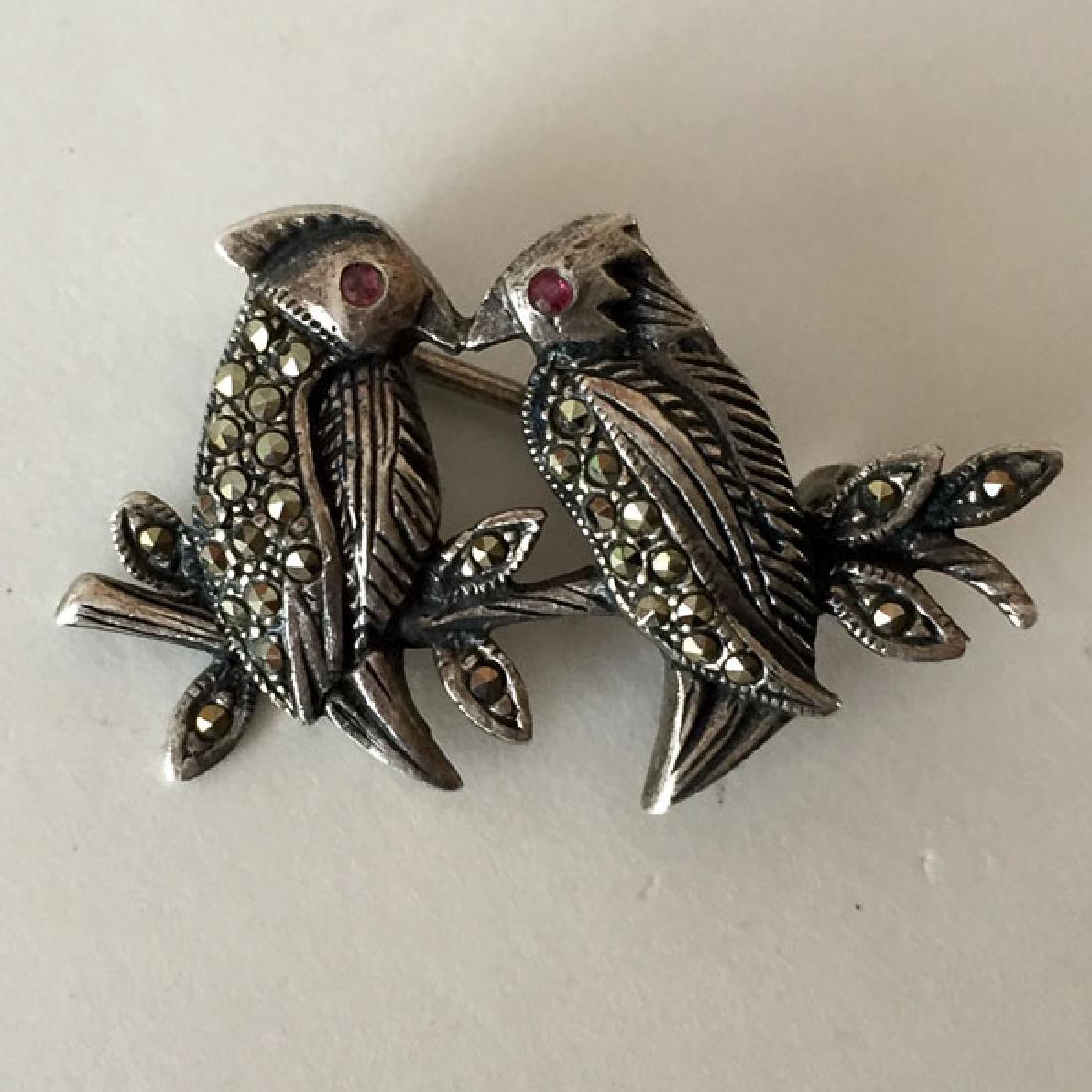 Vintage oxidised sterling silver red genuine ruby eyes (1 of 3)