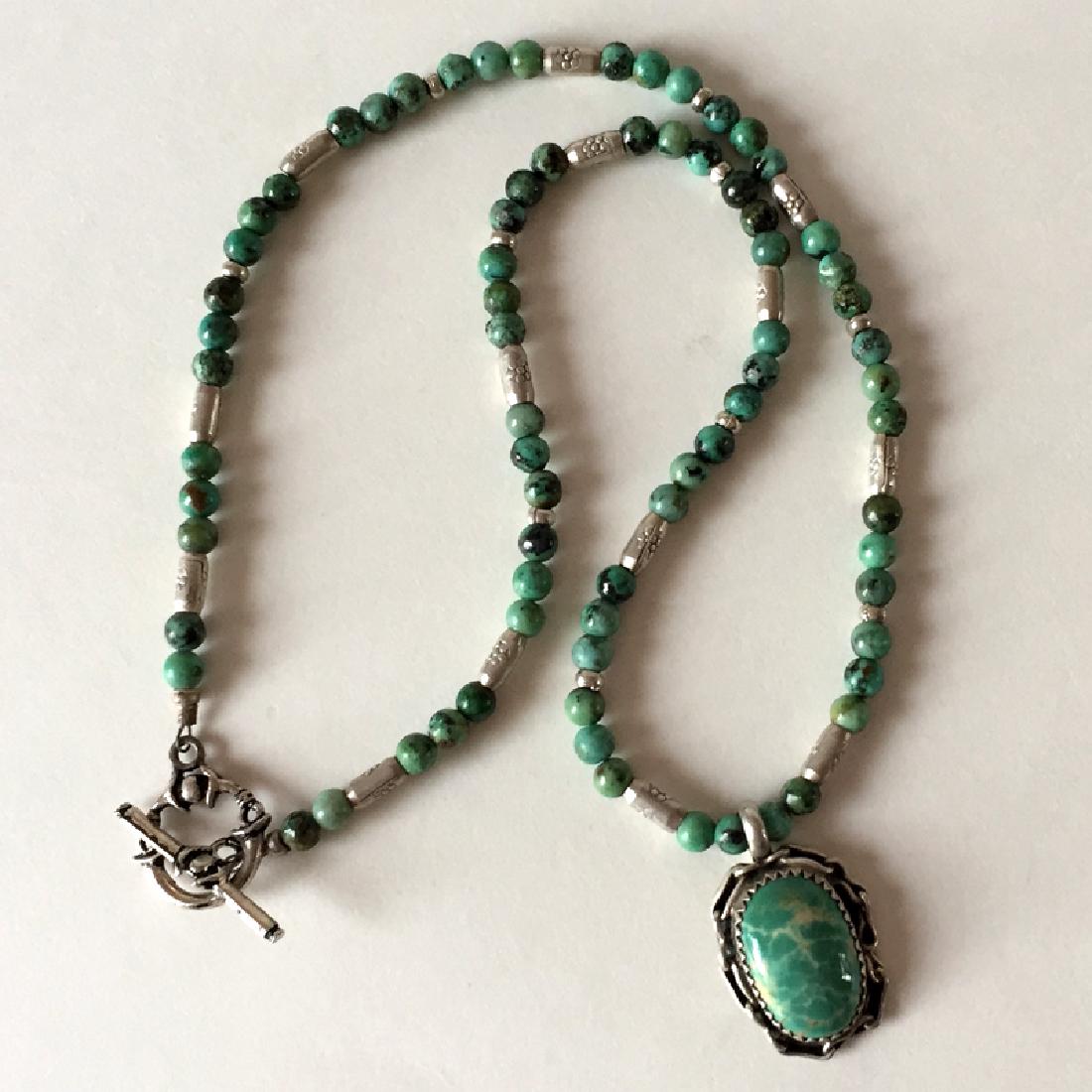 SAC: Vintage sterling silver and turquoise beads (1 of 4)