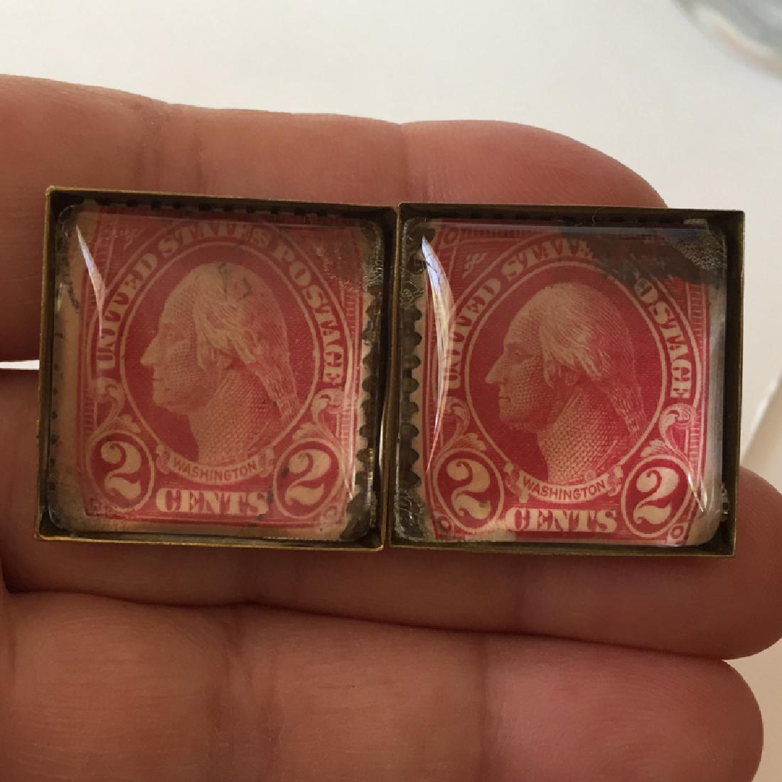 Antique color square cufflinks with vintage/antique (1 of 3)