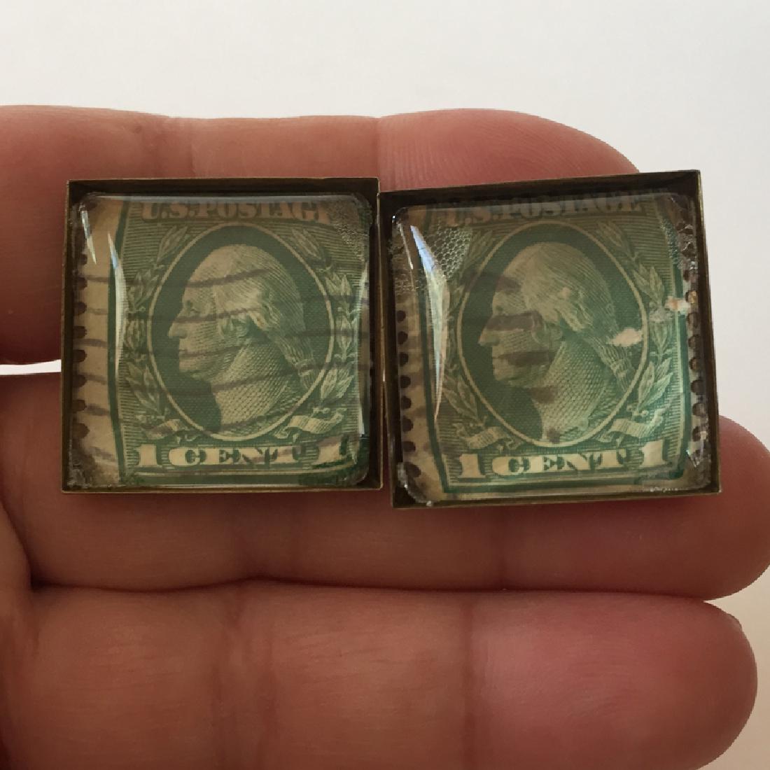 Antique color square cufflinks with vintage/antique (1 of 3)