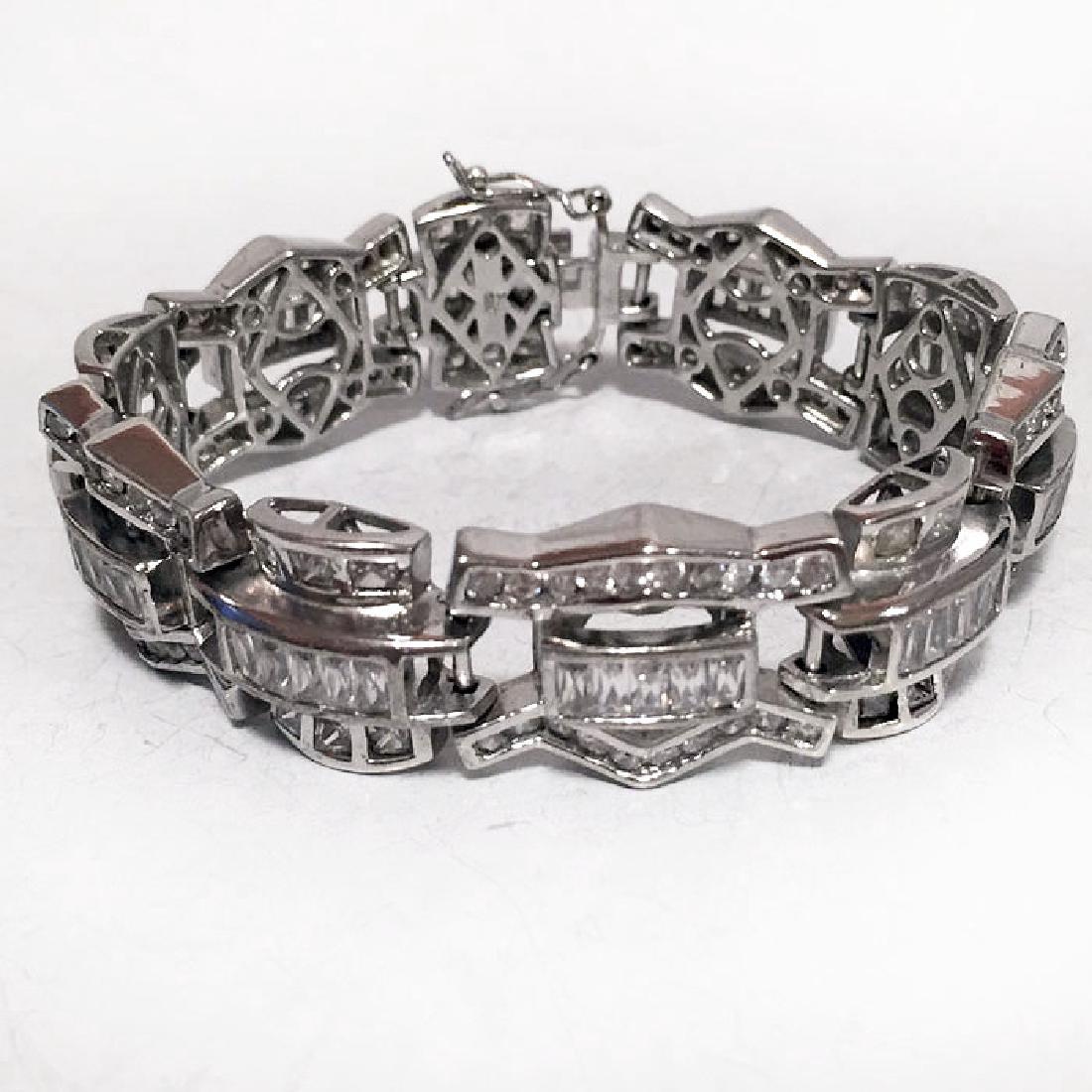 Rhodium plated sterling silver square and round white (1 of 7)