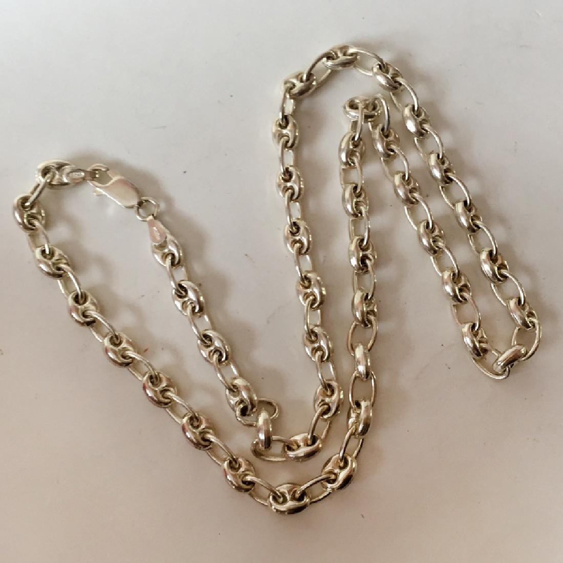 Sterling silver puffy Gucci and oval links lobster (1 of 3)