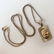 Vintage sterling silver diamond cut chain with gold - 3