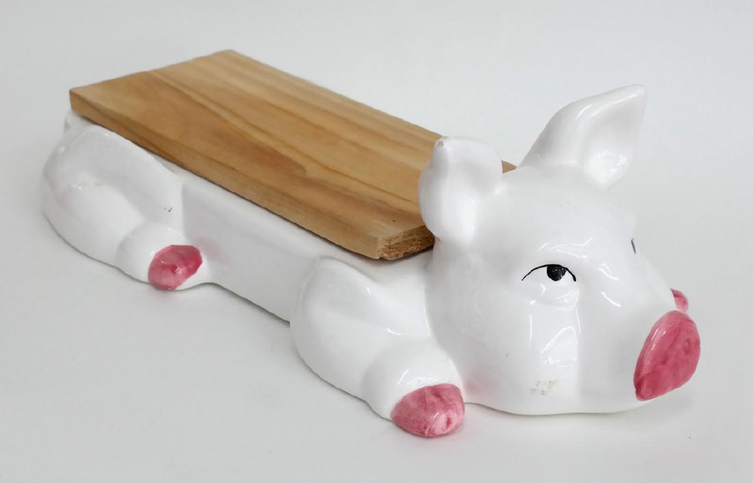 Vintage porcelain PIG shape base for kitchen (1 of 3)