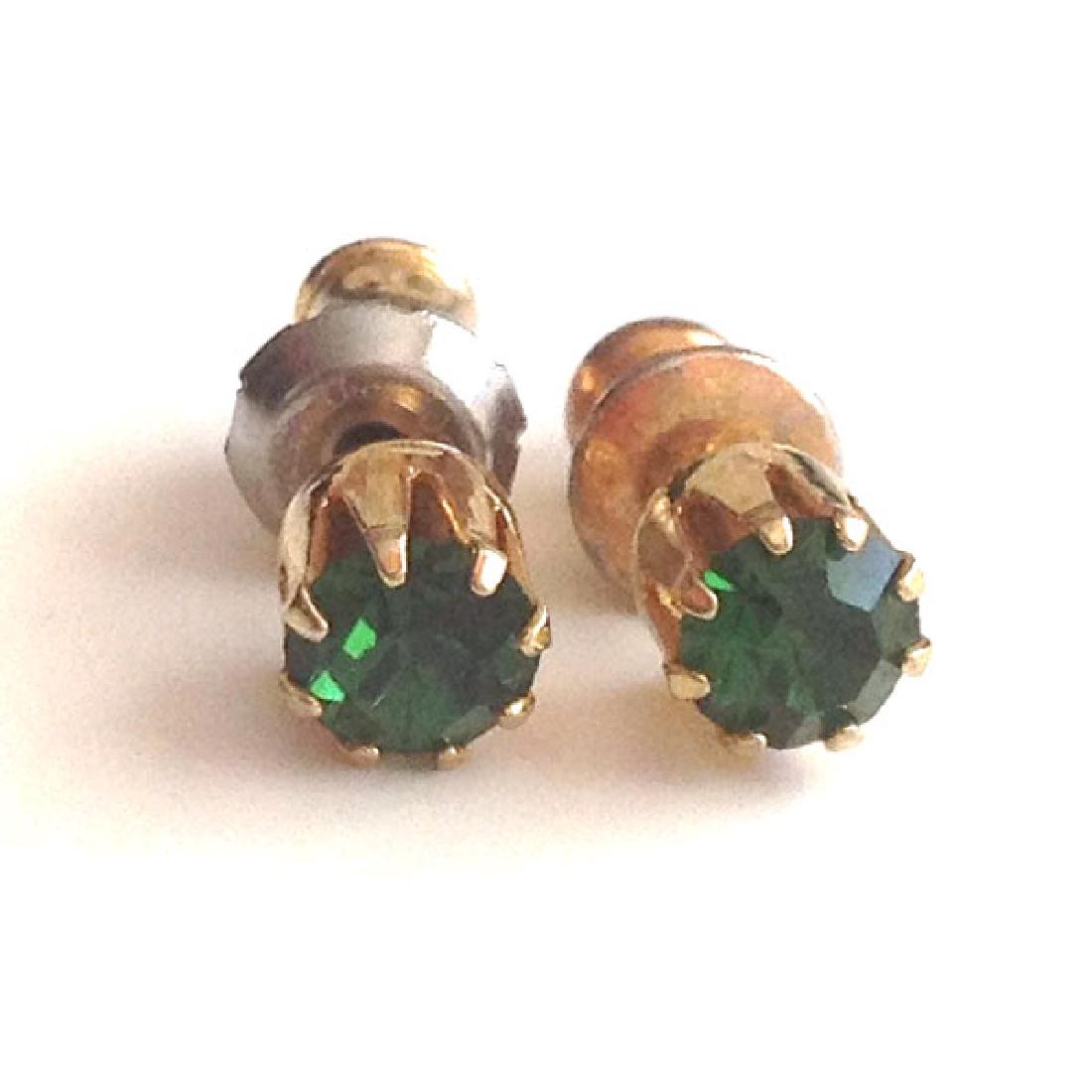 Gold plated post and push backs earrings with prongs (1 of 3)