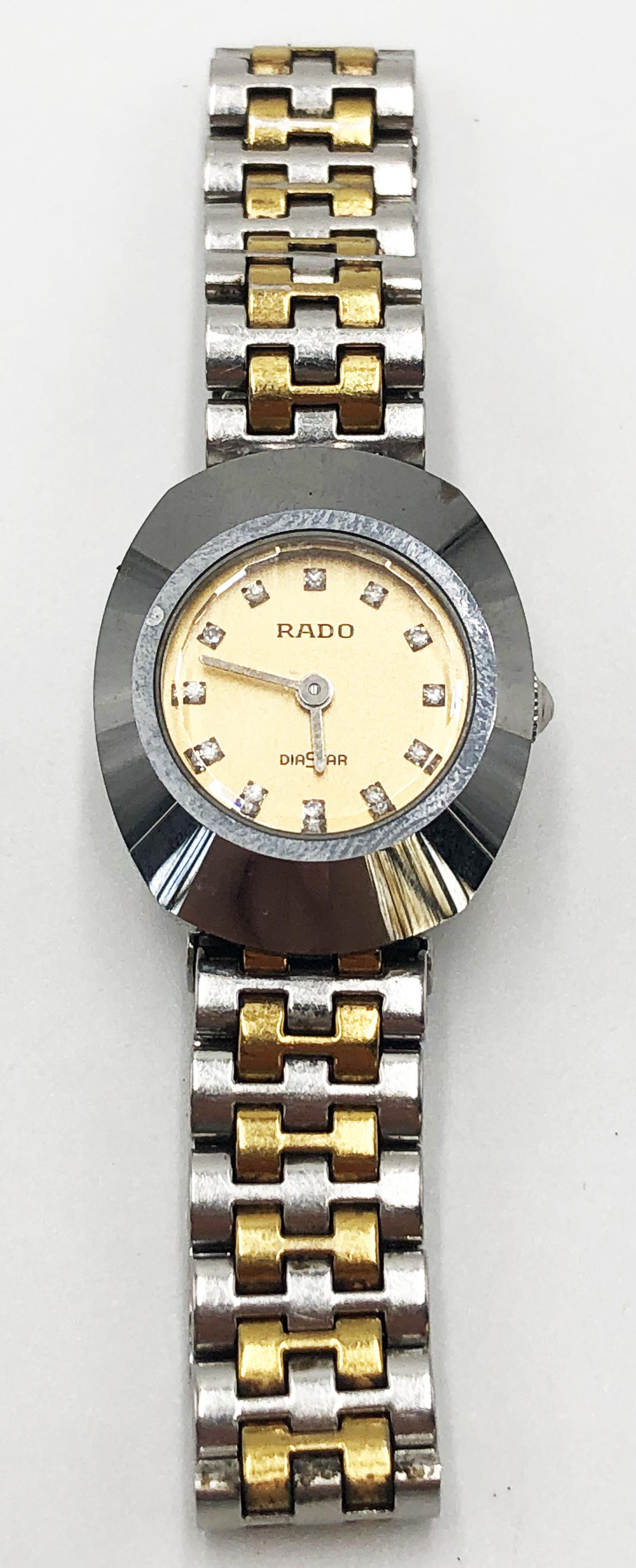 Vintage Rado Diastar Ladies: On a Rado Band. Fits a 6 1/4" Circumference wrist.