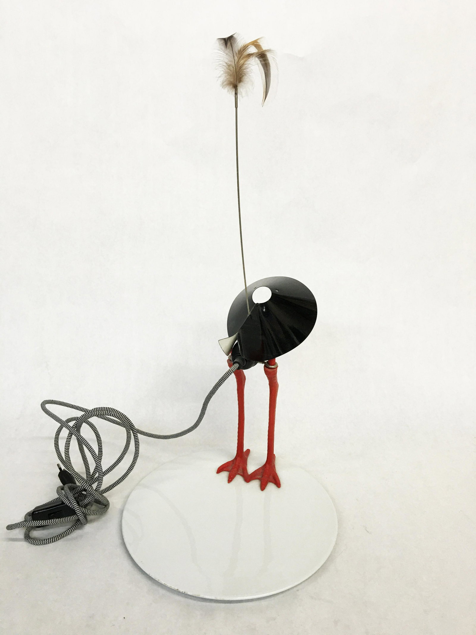 Ingo Maurer Bibibibi Lamp.: Signed on Base. Measures 24" Tall. Base Measures 11 3/4" in Diameter. Has a European-Style Plug on it. In Good Condition.
