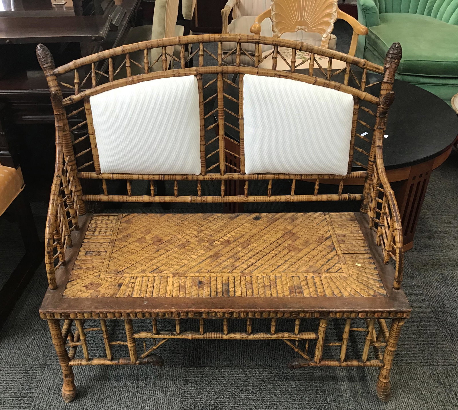 Antique Bamboo Settee.: In Good Condition.