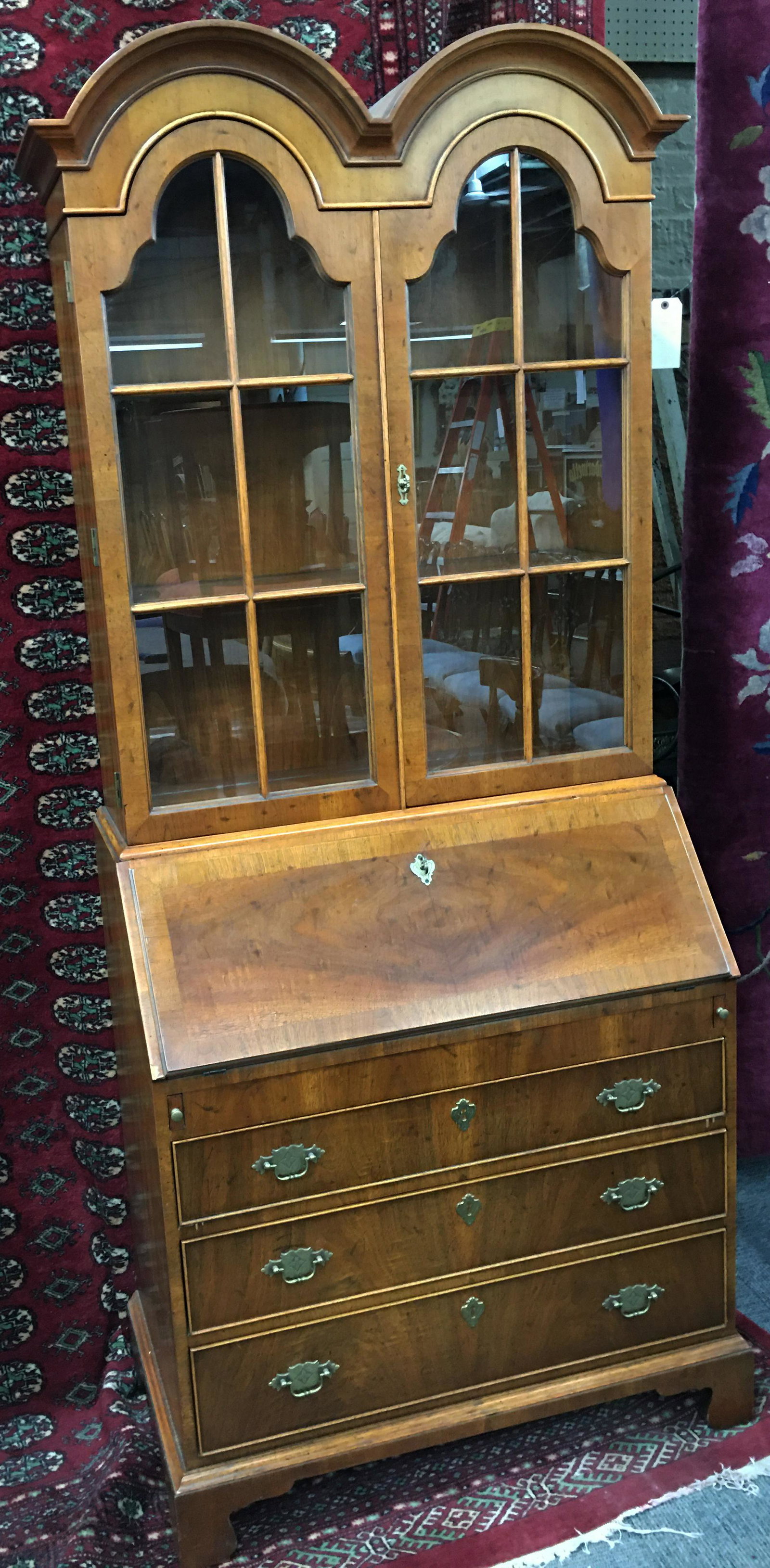 Medium Wood Secretary Desk by Henredon.: Measures 34 1/2" Wide, and Normal Height for a Secretary Desk. Third-Party Shipping Required.