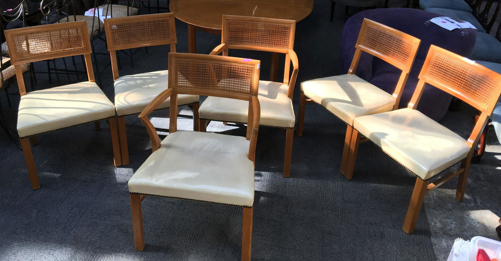 Set of 6 Baker Dining Chairs.: By Michael Taylor.