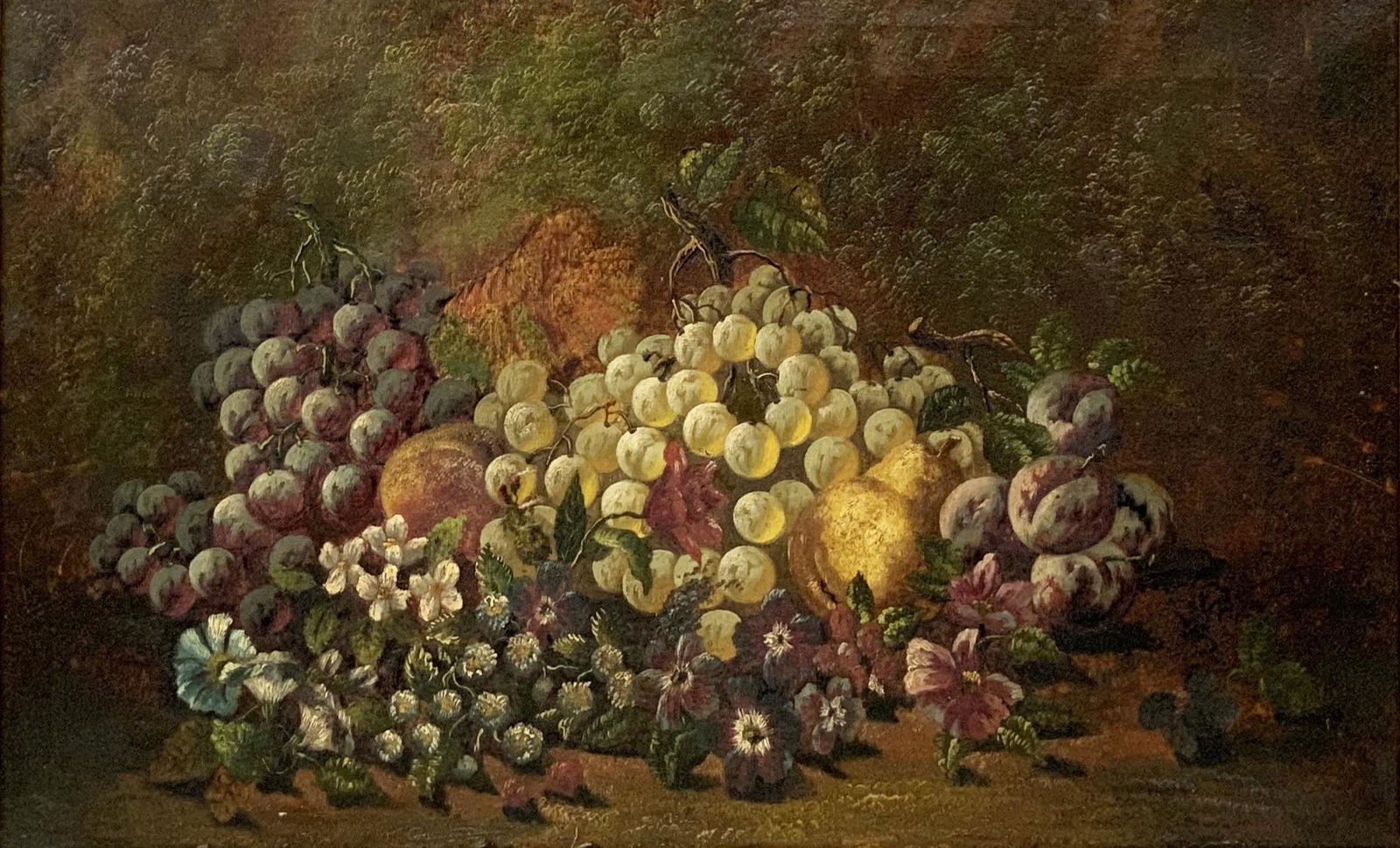 Charles Thomas Bale Still Life w/Fruits Painting.: Oil on Canvas. Signed Lower Right. Measures 16" x 23 1/4". Third-Party Shipping Required.