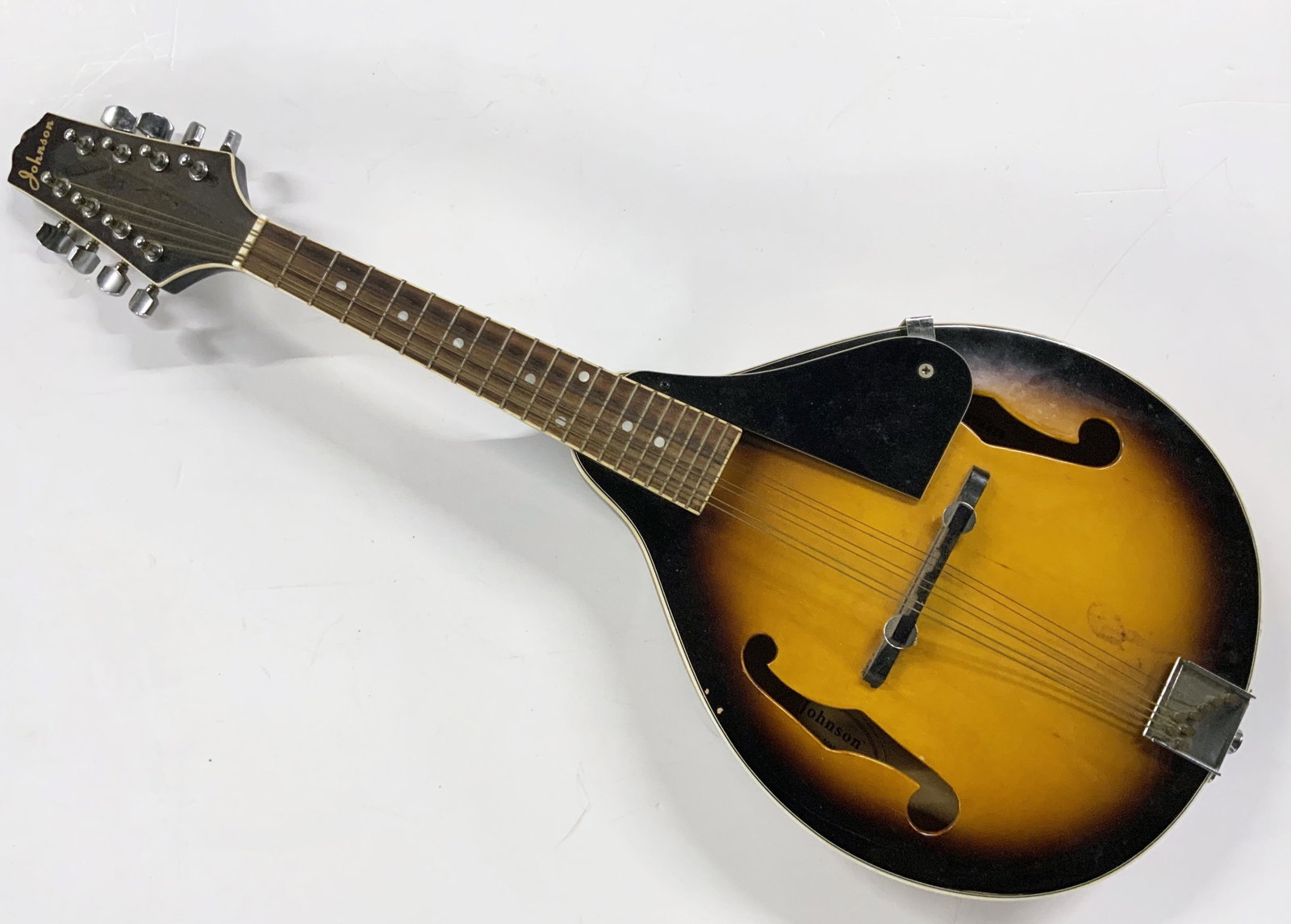 Vintage Johnson A Model Mandolin, Model MA-100.: Has some Issues with the Finish, and Hole in the Neck as Well.