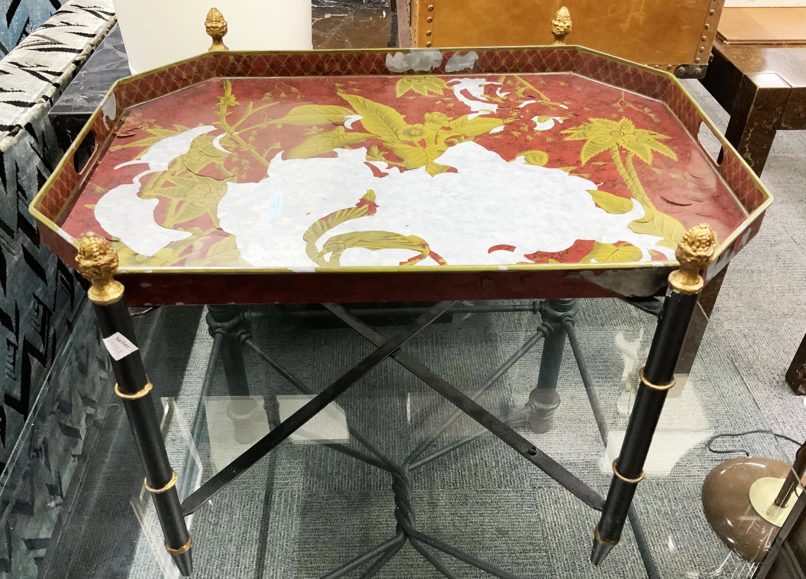 Metal Tray Table.: The Paint is Mostly Gone. Third-Party Shipping or Personal Pickup Required.