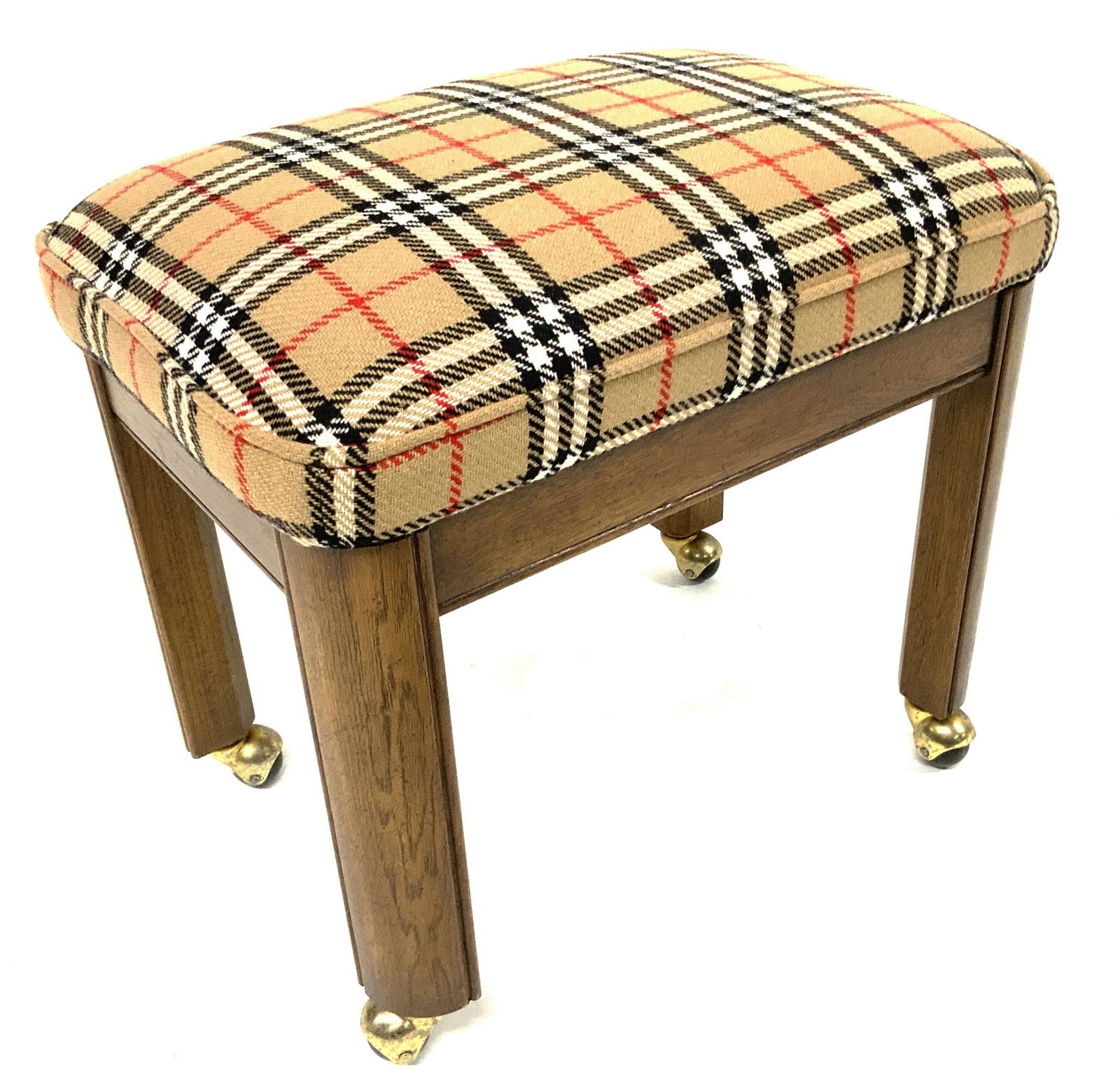 Burberry Rolling Stool.: Measures 19 1/2" Tall, 20" Wide and 15" Deep. Third-Party Shipping or Personal Pickup Required.