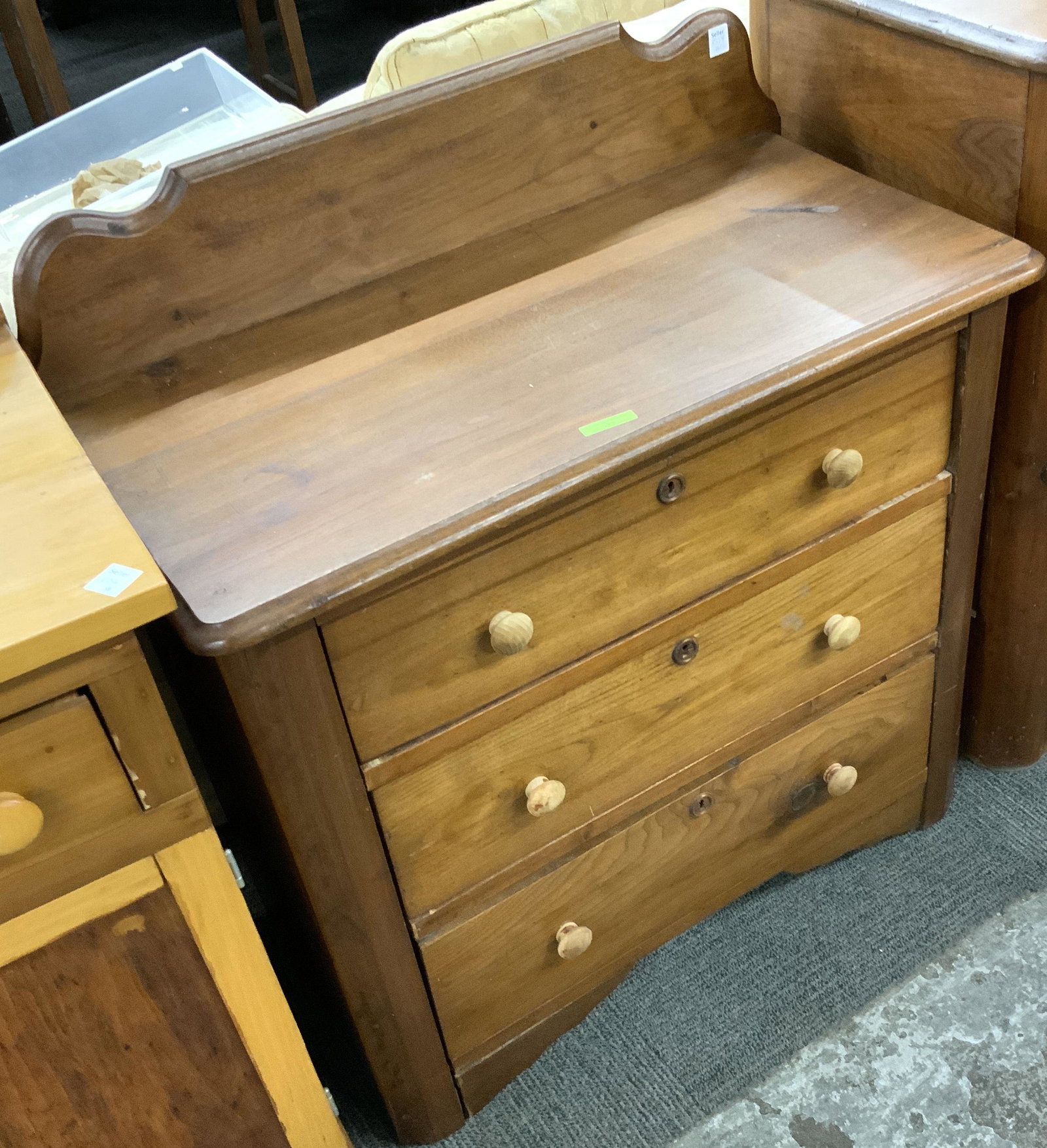 3-Drawer Washstand, 28" Tall, 30" Wide.: Third-Party Freight Shipping or Personal Pickup Required.