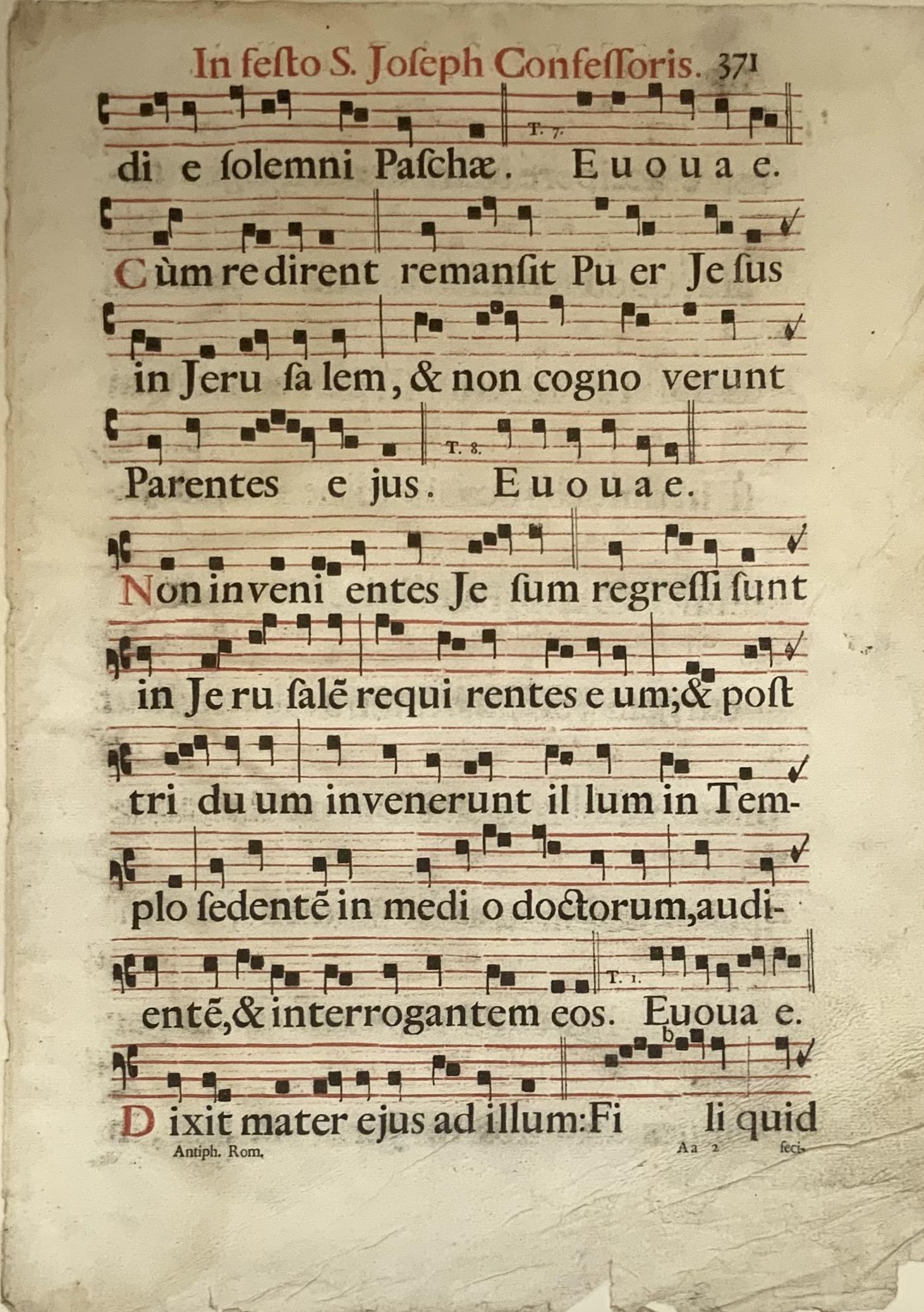 17th Century Musical Manuscript on Vellum.: Measures 19" x 13 1/2". Third-Party Shipping Required.