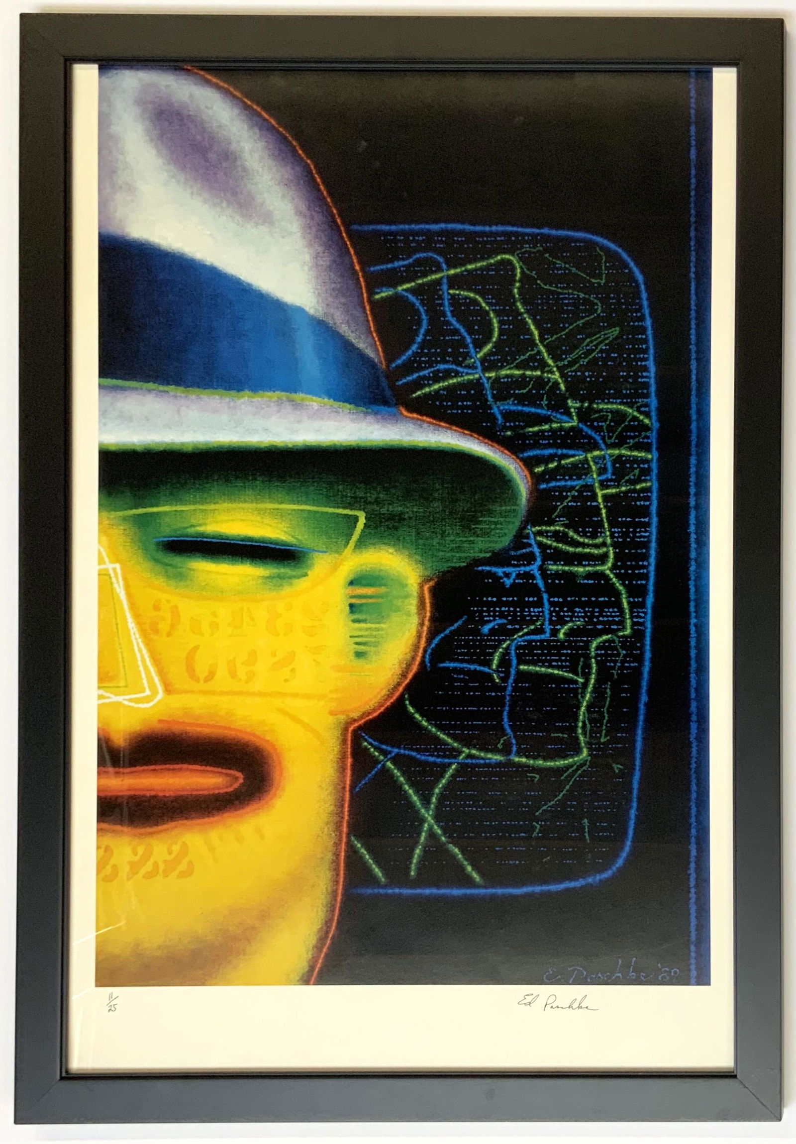 Limited Edition Ed Paschke Poster / Print, Tracer.: Signed Lower Right. Numbered 11 of 25, Lower Left. Image Size Measures 32 1/2" x 21 3/4". The Frame Measures 39" x 27". Third-Party Shipping or Personal Pickup Required.