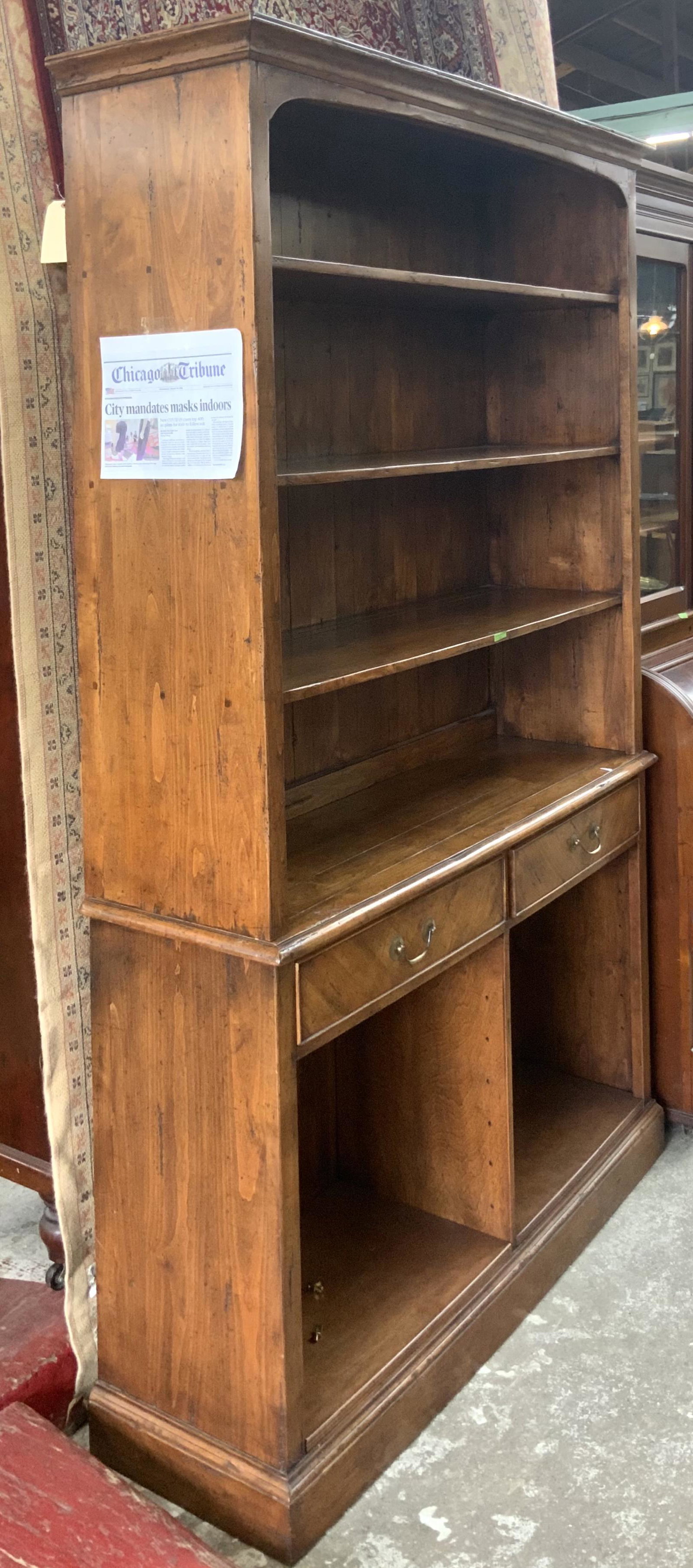 Hutch / Bookcase sgd. Guy Chaddock & Coy.: "Melrose Collection". Has the Shelves on the Top and Bottom (Not Pictured). Measures 53" Wide, 87" Tall and 16" Deep. Third-Party Freight Shipping or Personal Pickup Required.
