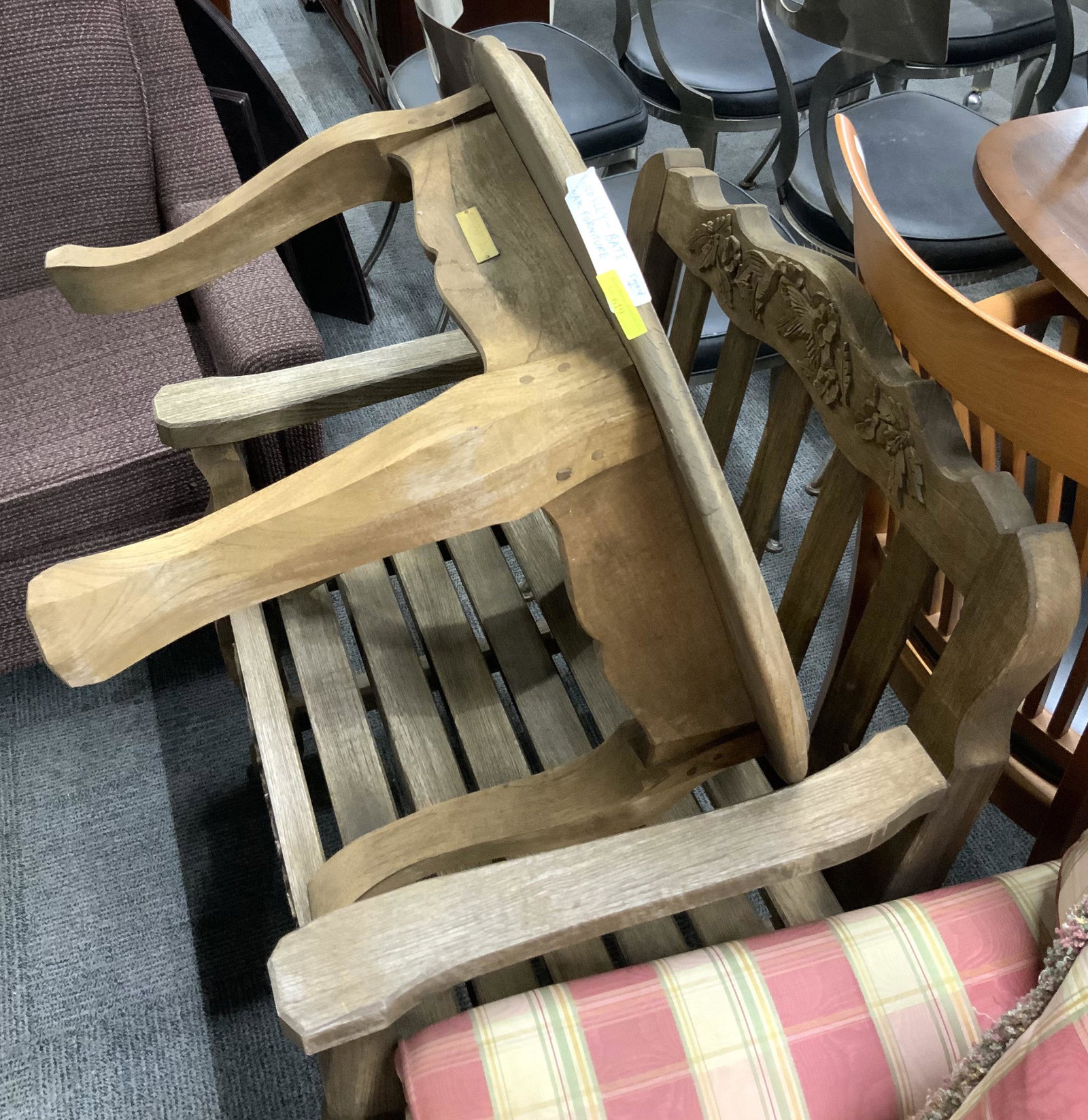Kingsley-Bate Teak Armchair & Small Table.: Third-Party Freight Shipping or Personal Pickup Required.