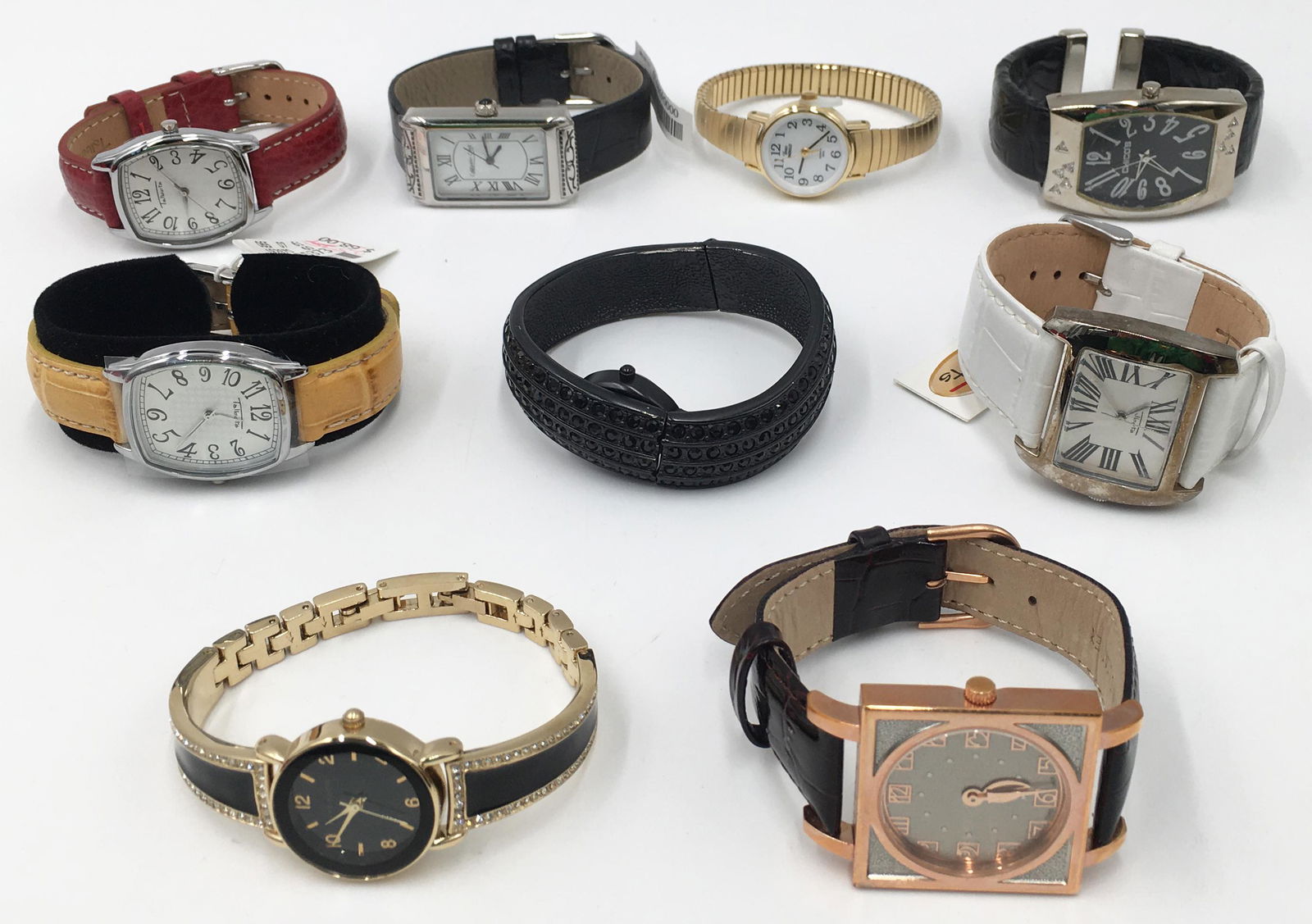 Lot of 9 Ladies' Watches.: Most have original boxes. Includes Anne Klein, Talbots, Metropolitan Museum of Art, etc.