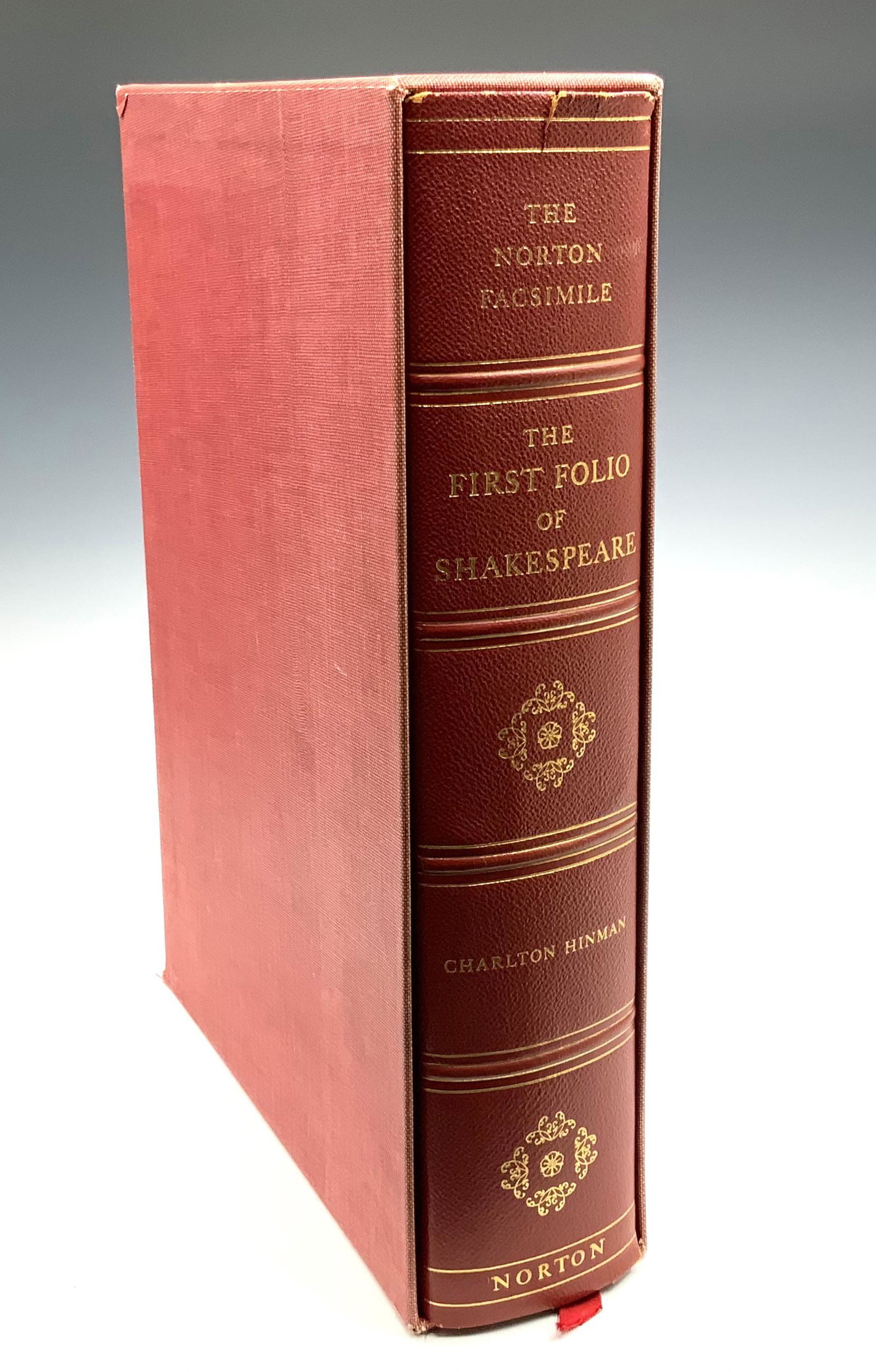 "First Folio of Shakespeare" Book with Slipcover.: Published by W.W. Norton & Co., Inc., New York, 1968. The Book Measures 10" Wide by 14" Tall by 3 1/2" Deep.