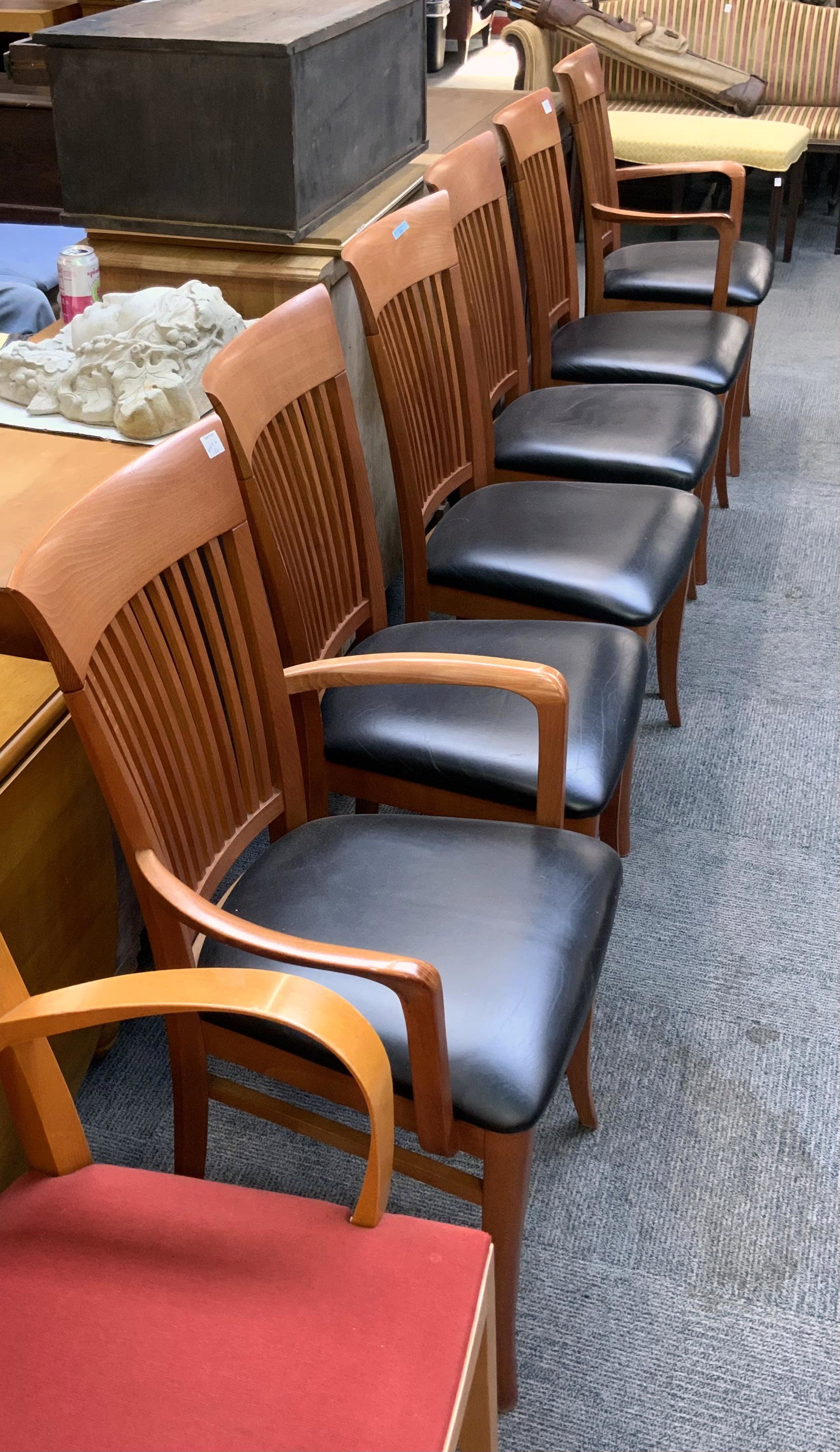 6 Pcs. Set of Italian Made A. Sibau Dining Chairs.: Third-Party Freight Shipping or Personal Pickup Required.