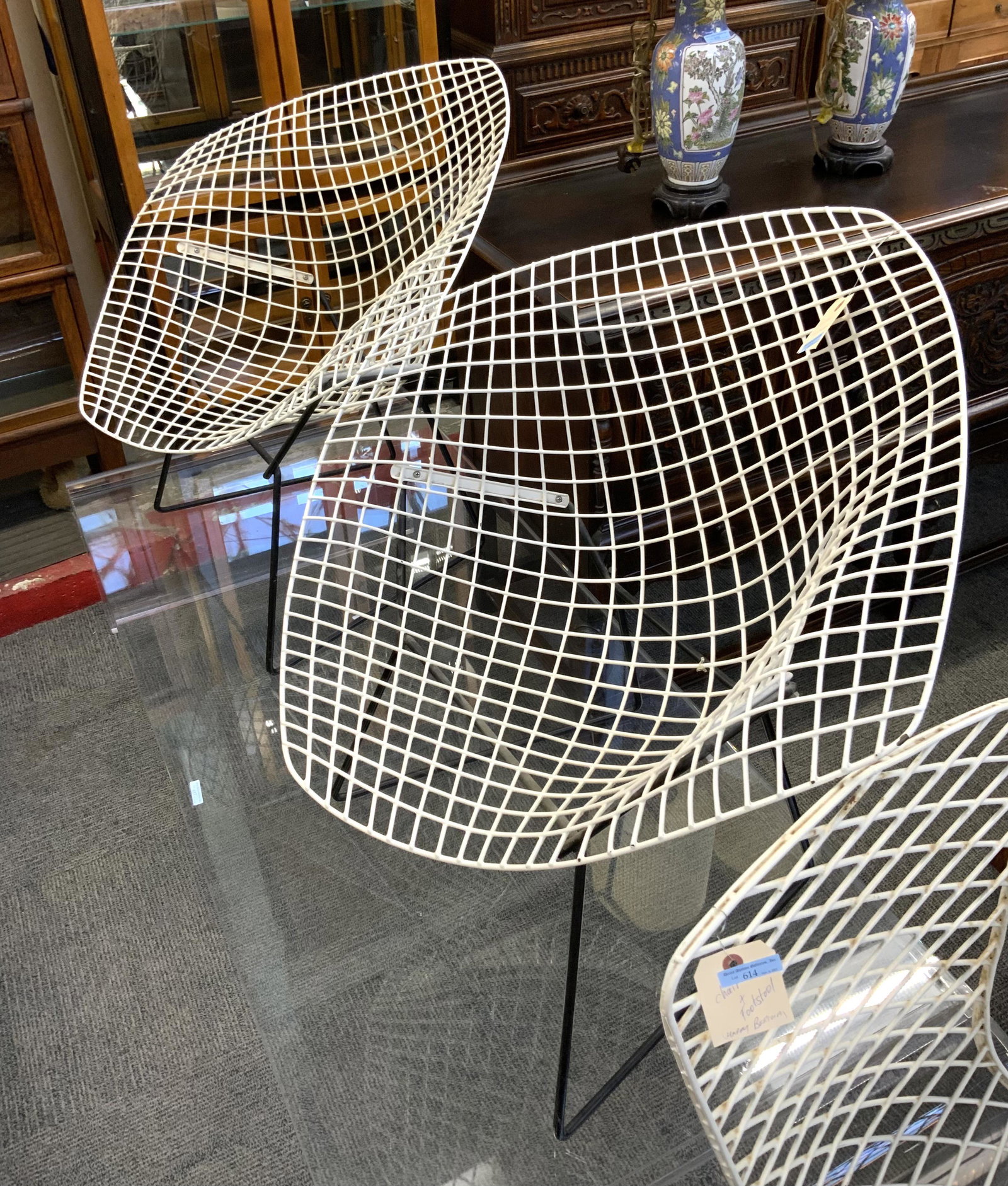 Pair of Vintage Harry Bertoia Diamond Chairs.: Third-Party Freight Shipping or Personal Pickup Required.