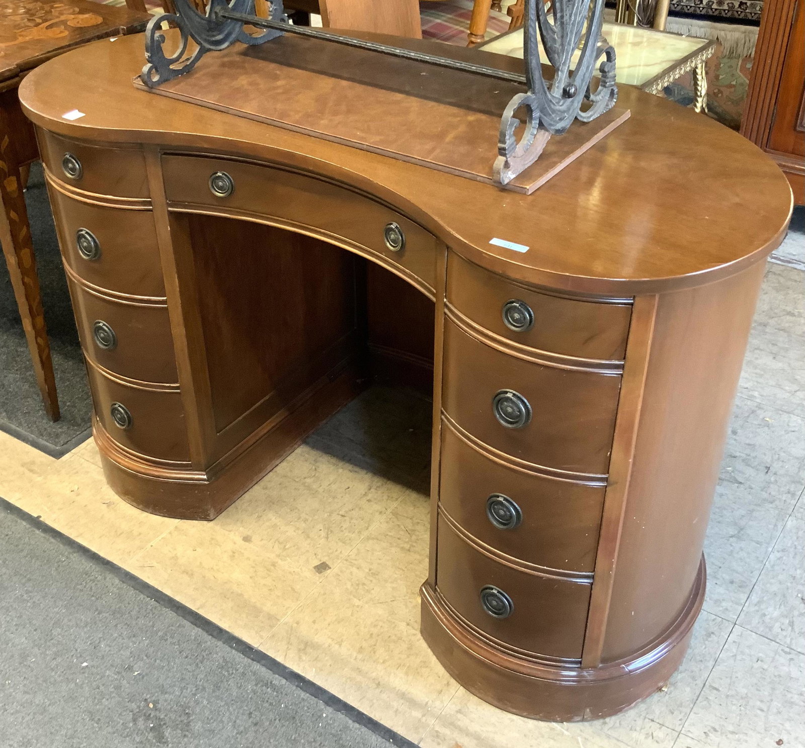 48" Wide Kidney-Shaped Desk.: Third-Party Freight Shipping or Personal Pickup Required.