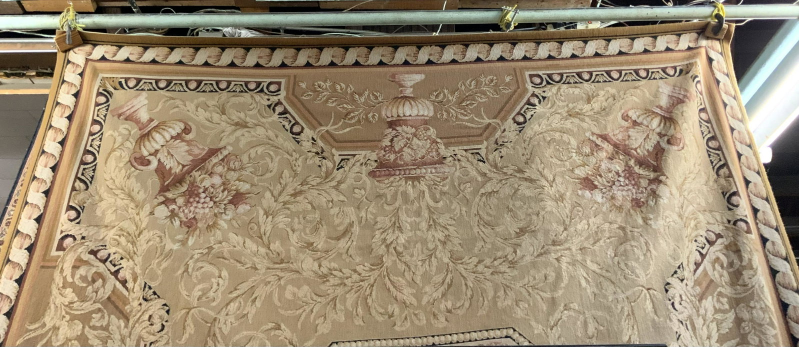 9' x 12' 5" Aubusson Rug.: In-House Shipping is Available for this Rug.