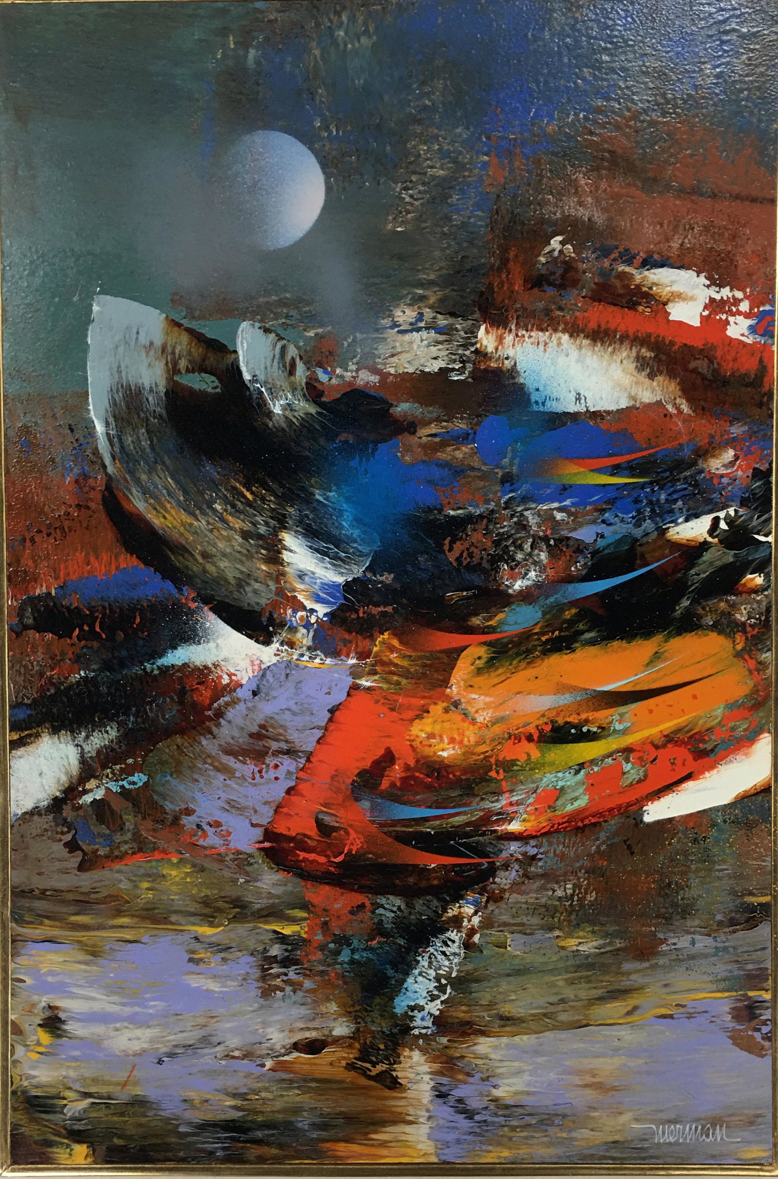 Leonardo Nierman Oil on Masonite Painting.: Signed Lower Right and Titled "Primavera - Springtime", en Verso. Measures 23 1/2" x 15 3/4". The Frame Measures 29 1/2" x 21 3/4". Third-Party Shipping or Personal Pickup Required.