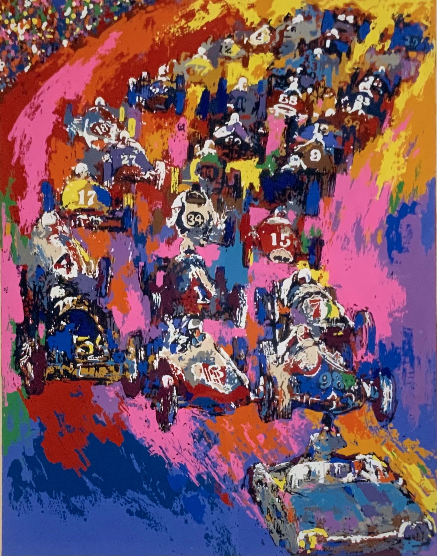 Leroy Neiman Sgd. Serigraph, "Indy Start '73".: An Artist's Proof, as Indicated Lower Left. Signed Lower Right. On a Beige-Colored Paper. Image Size Measures 28 1/2" x 22". Frame Size Measures 38" x 31". Third-Party Shipping or Personal Pickup Requ