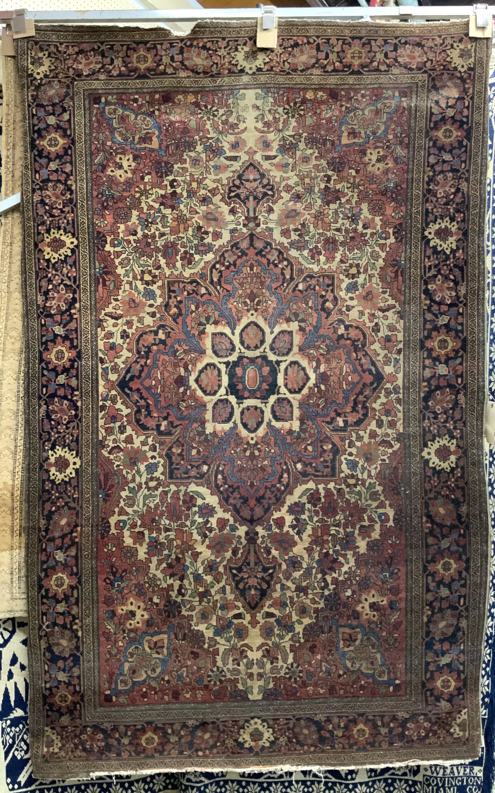 6' 6" x 4' 3" Farahan Sarouk Rug.: As Is - Has Edge Wear.
