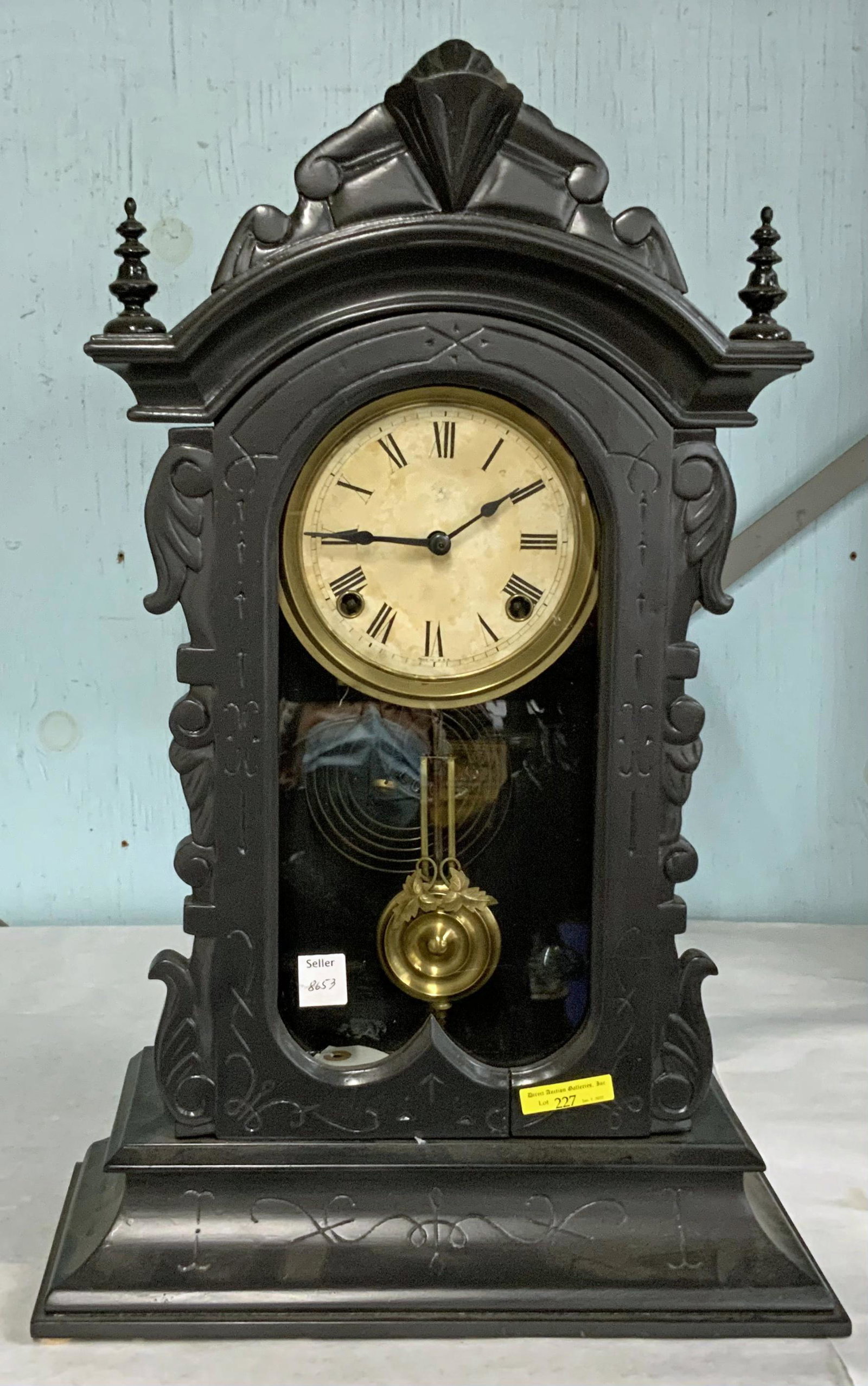 Vintage Owari Clock Company Shelf Clock.: Working condition unknown. Measures 23" tall, 14.75" x 6" at base. Key is included. Not terribly heavy. Third-Party Shipping or Personal Pickup Required.