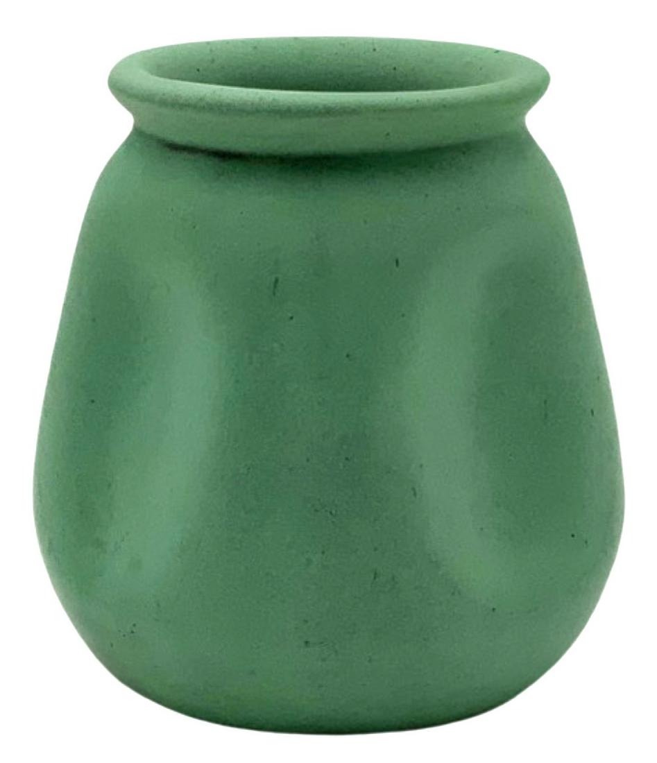 Matte Green Teco Vase #356, William Gates Design.: With Indented Sides. With Two Impressed Teco Marks Underneath. In Excellent Condition. Measures 3 7/8" Tall and 3 1/2" Diameter at the Base. Third-Party Shipping or Personal Pickup Required.