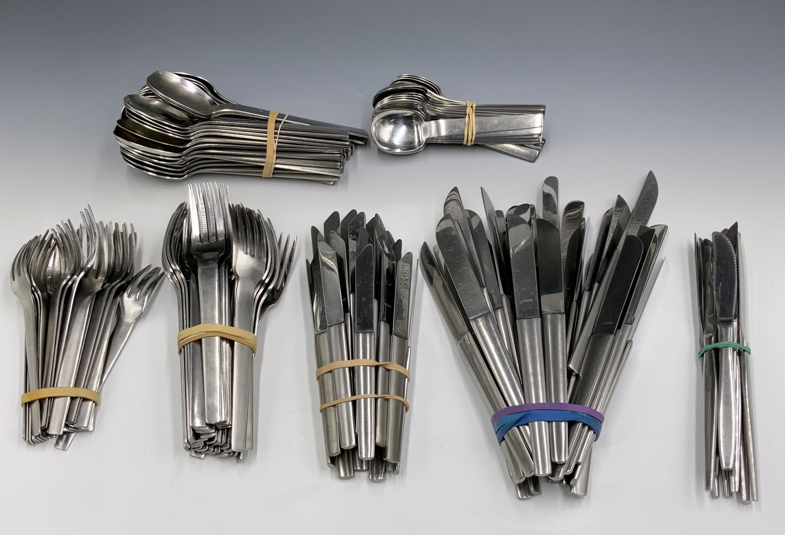 Large Set of Vintage Stainless Austria Flatware.: By Arthur Salm. Third-Party Shipping or Personal Pickup Required.
