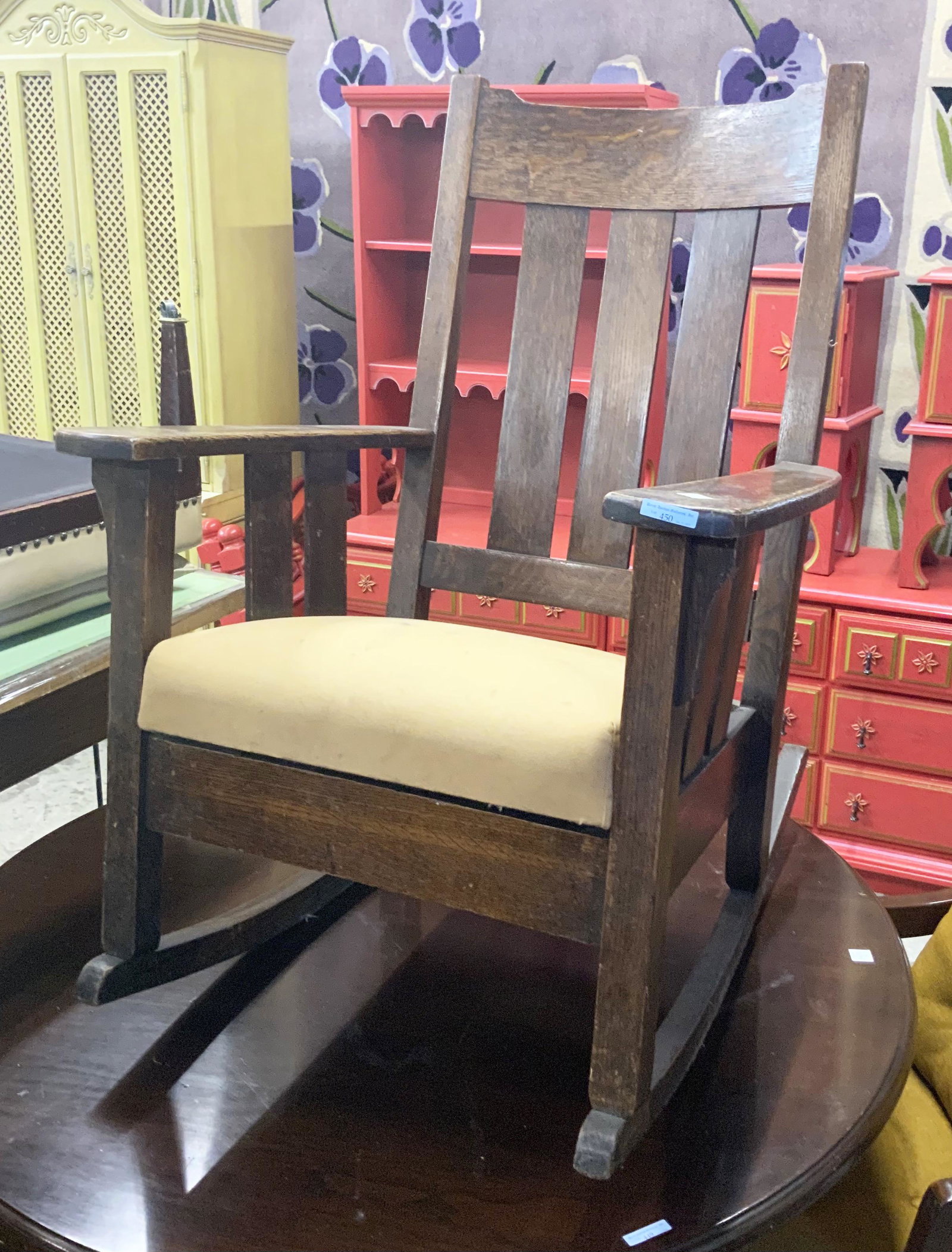 Old Mission Oak Rocker.: Third-Party Freight Shipping or Personal Pickup Required.