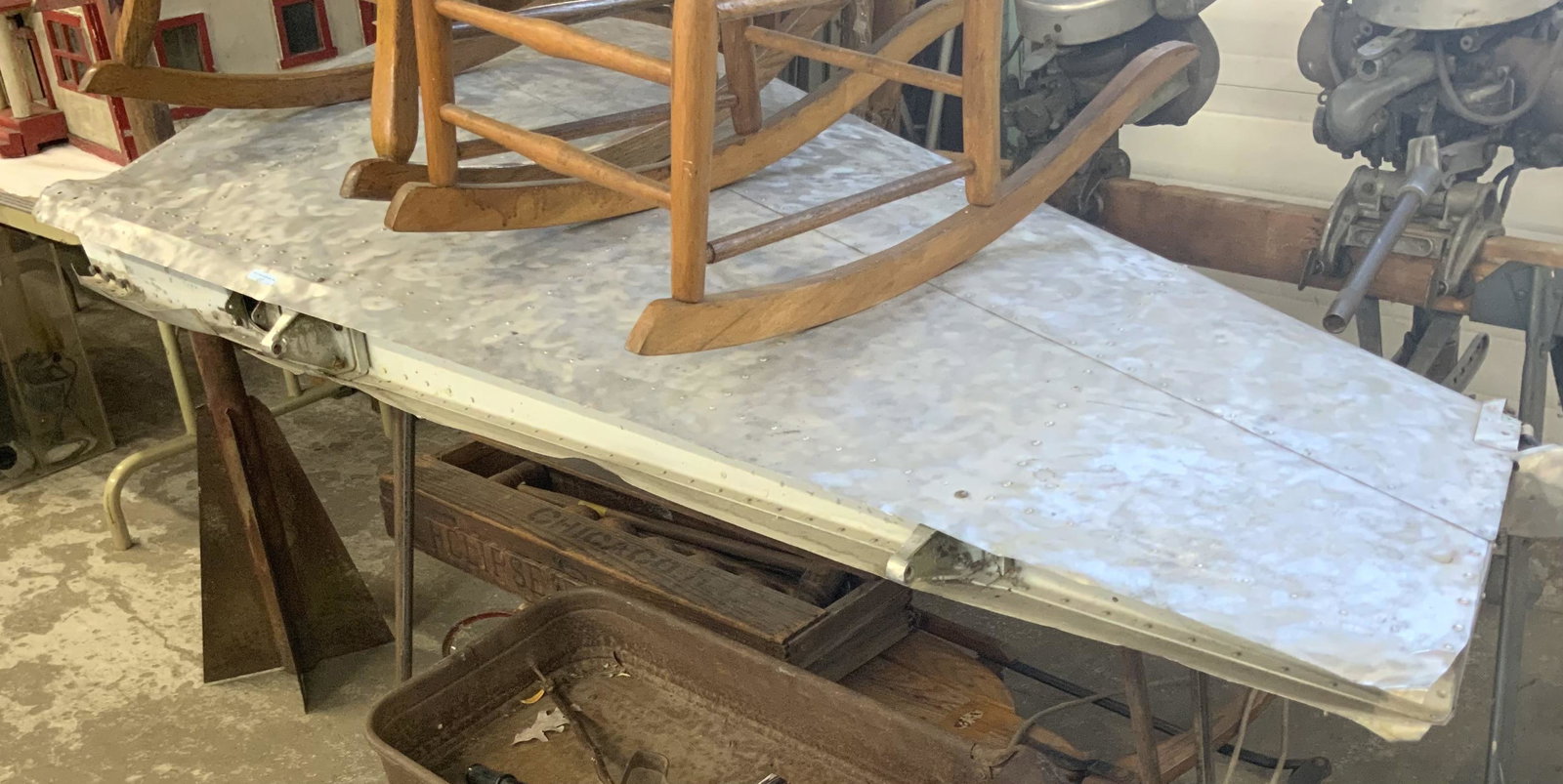 Large Airplane Wing or Airplane Rudder Table.: Third-Party Freight Shipping or Personal Pickup Required.