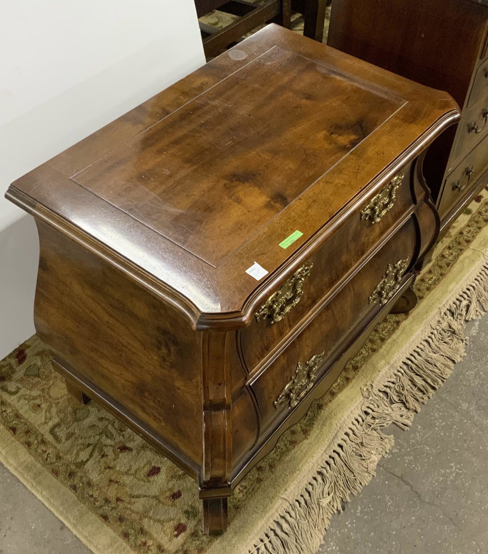 Signed Henredon Nightstand with Brass Handles.: In Good Overall Condition, with a bit of Light Wear. The Night Stand Measures 23 1/2" Tall, 29" Wide, and 18" Deep. Third-Party Freight Shipping or Personal Pickup Required.
