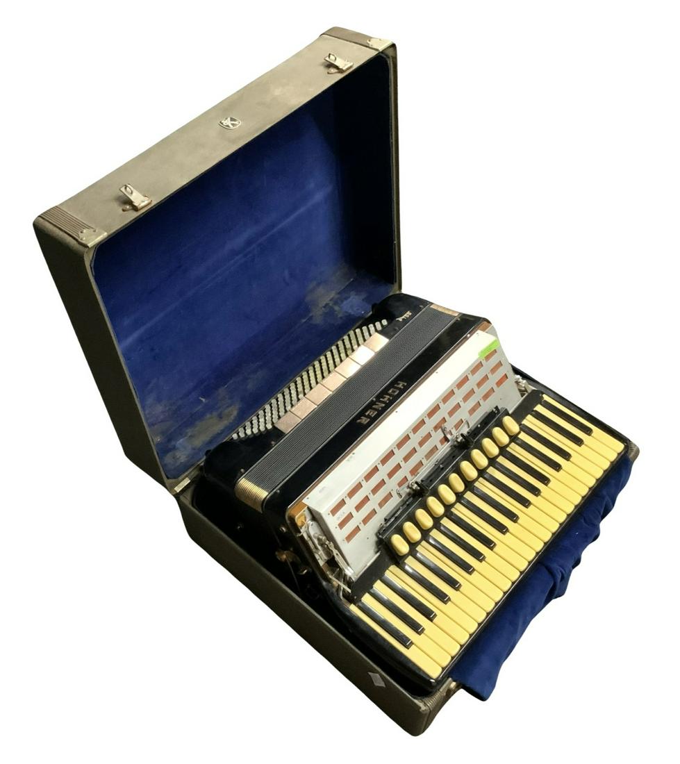 Hohner Gola Accordian with Case.: Looks like it has been Well Used / Played. Third-Party Shipping or Personal Pickup Required.