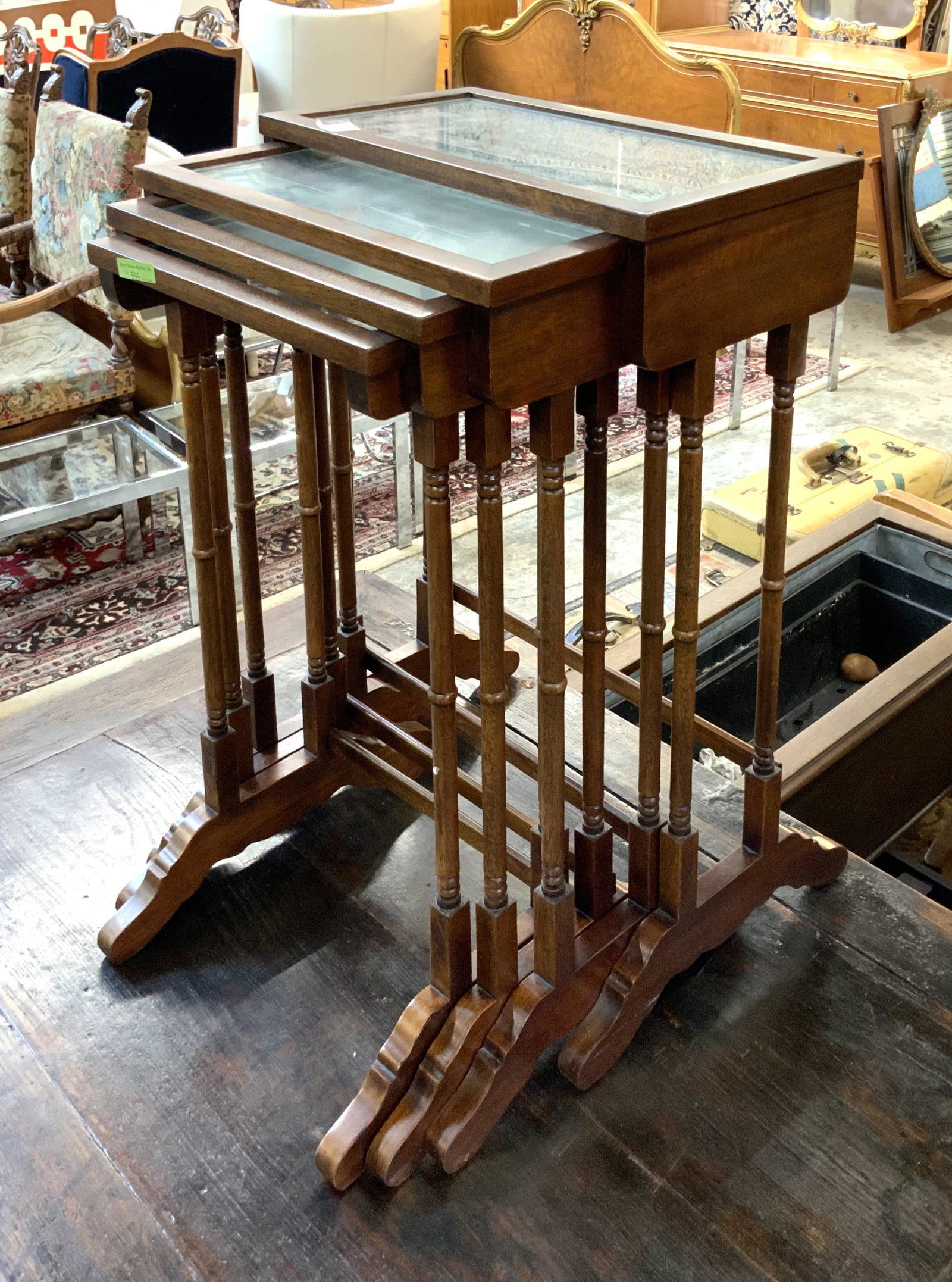 4 Pc. Contemporary Wood Nest of Tables.: Third-Party Freight Shipping or Personal Pickup Required.