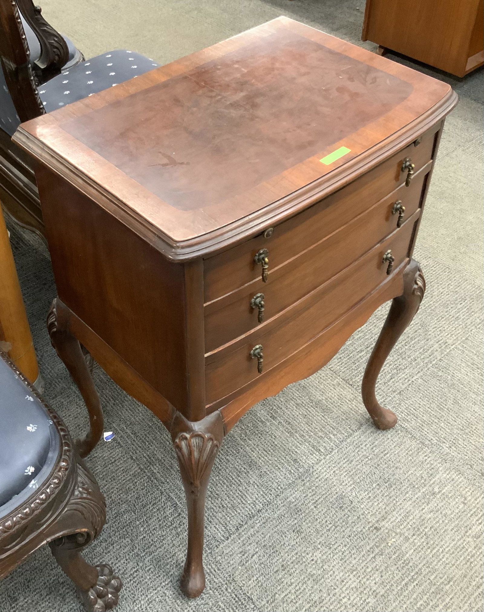 3-Drawer French Night Stand.: Third-Party Freight Shipping or Personal Pickup Required.