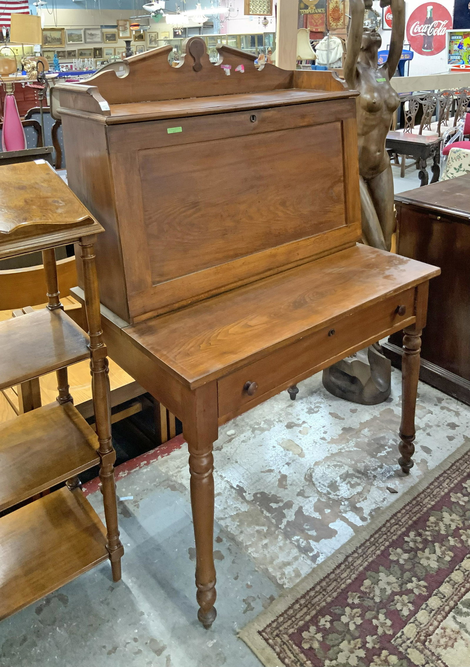 55" Tall by 36" Wide Flip-Front Victorian Desk.: Third-Party Freight Shipping or Personal Pickup Required.