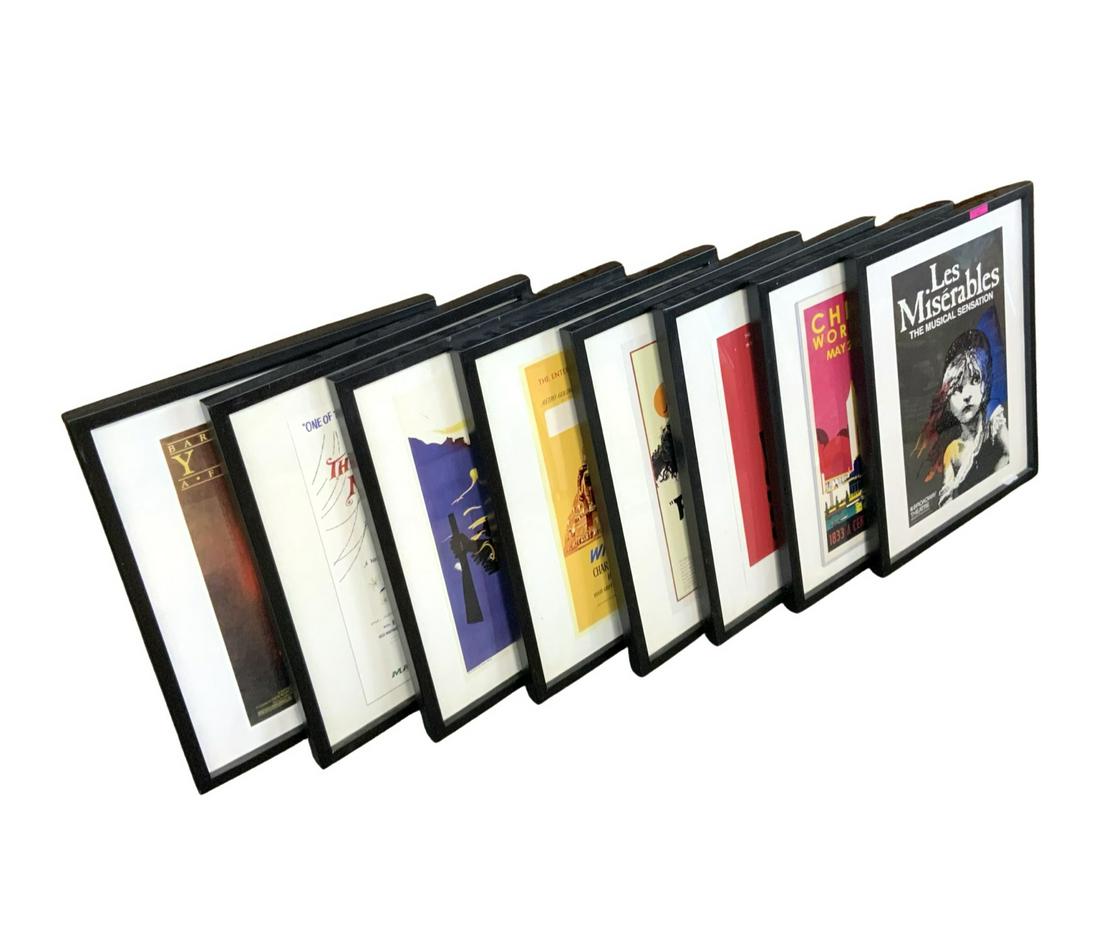 Lot of 8 Framed Posters for Films/Musicals.: "Les Miserables", "Ben-Hur" (has a Piece of Tape on it), "West Side Story", "Fiddler On the Roof", "Yentl", "The Music Man", "Exodus", and a World's Fair poster. The frames measure 17" x 21". Overall 